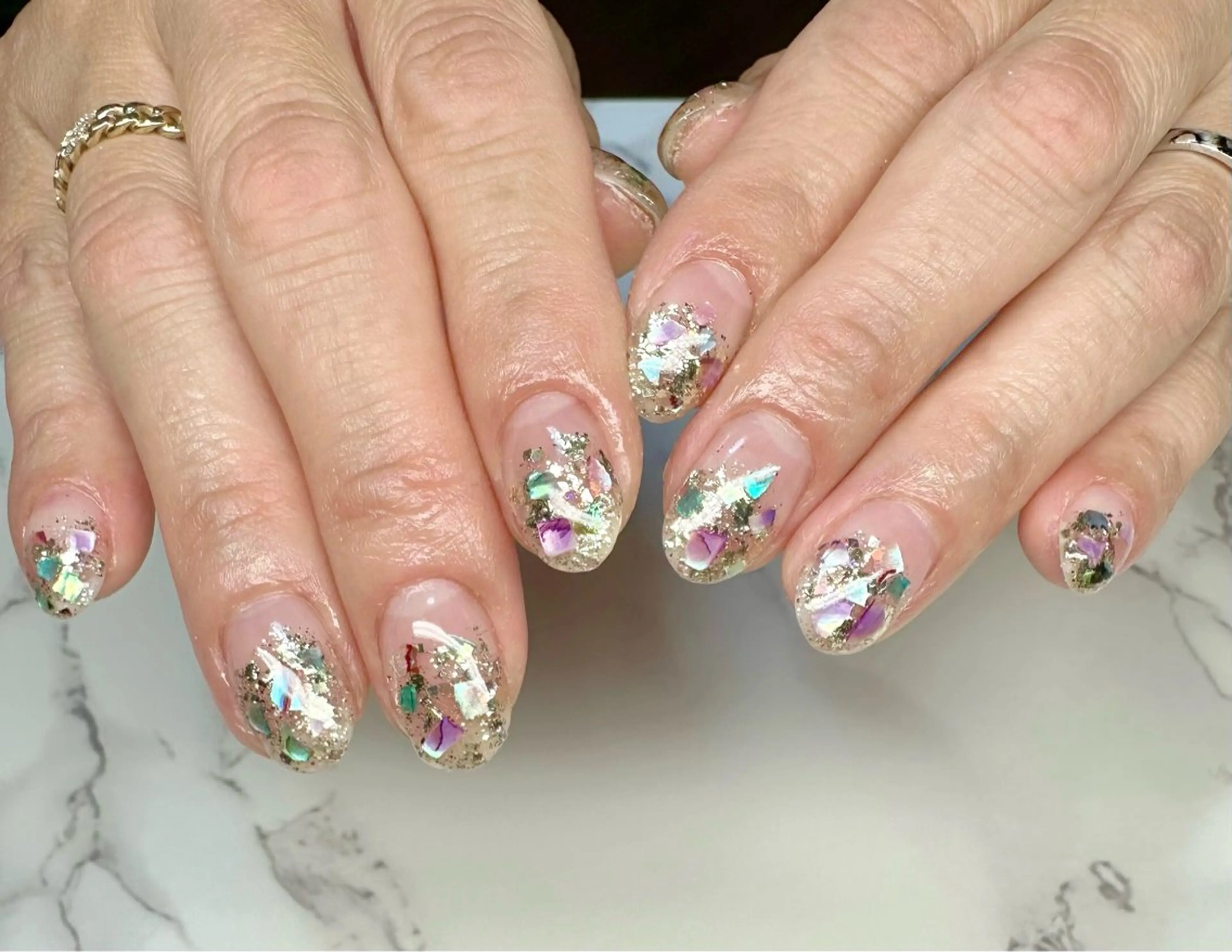 ネイル キラキラネイル ラメ(グリッター) マグネットネイル ミラーネイル ニュアンスネイル M.N_ nailのネイルデザイン