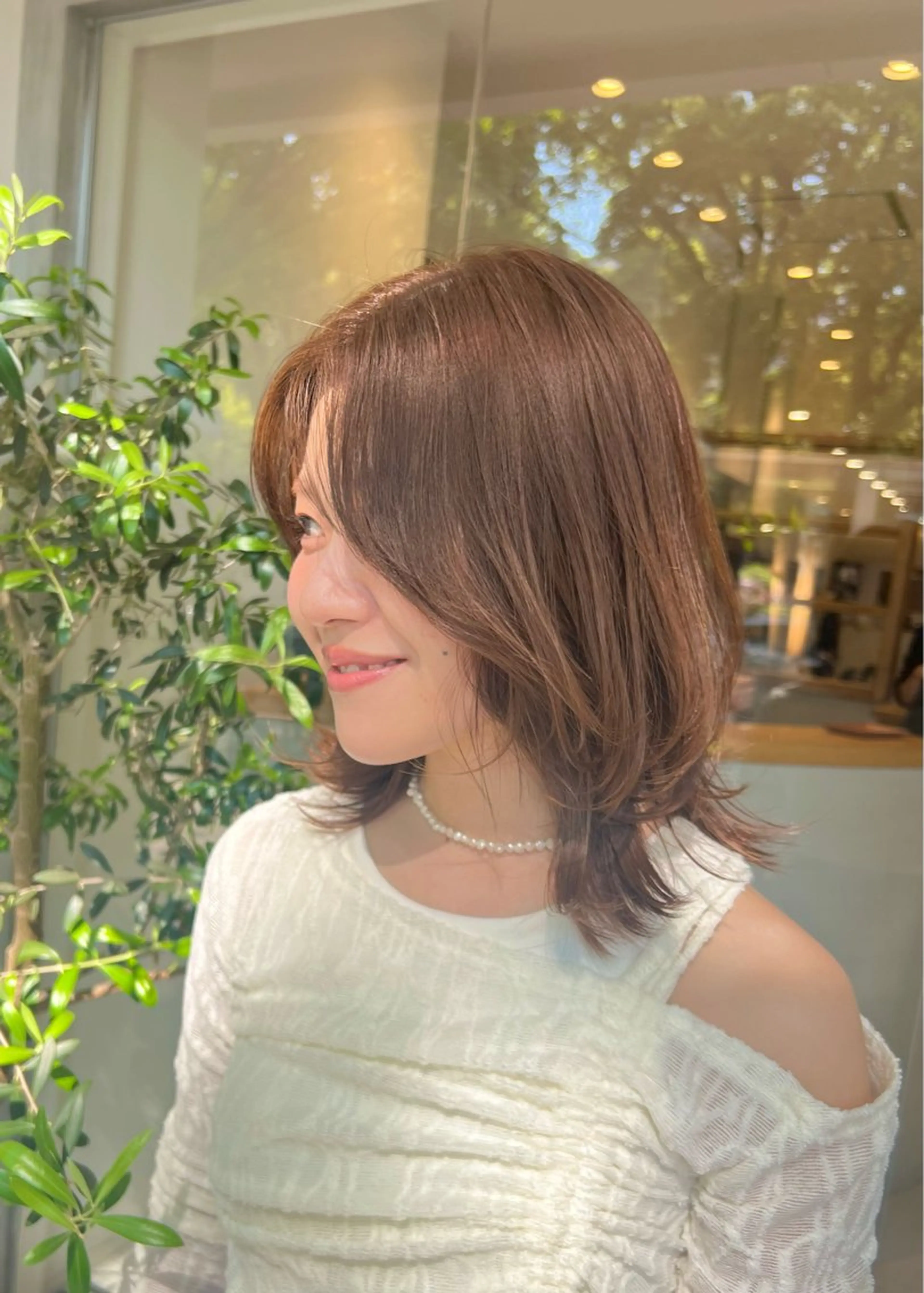 ミディアム レイヤーカット カット ヘアカラー パーマ/名古屋パーマ / コデラ ナナホのヘアスタイル