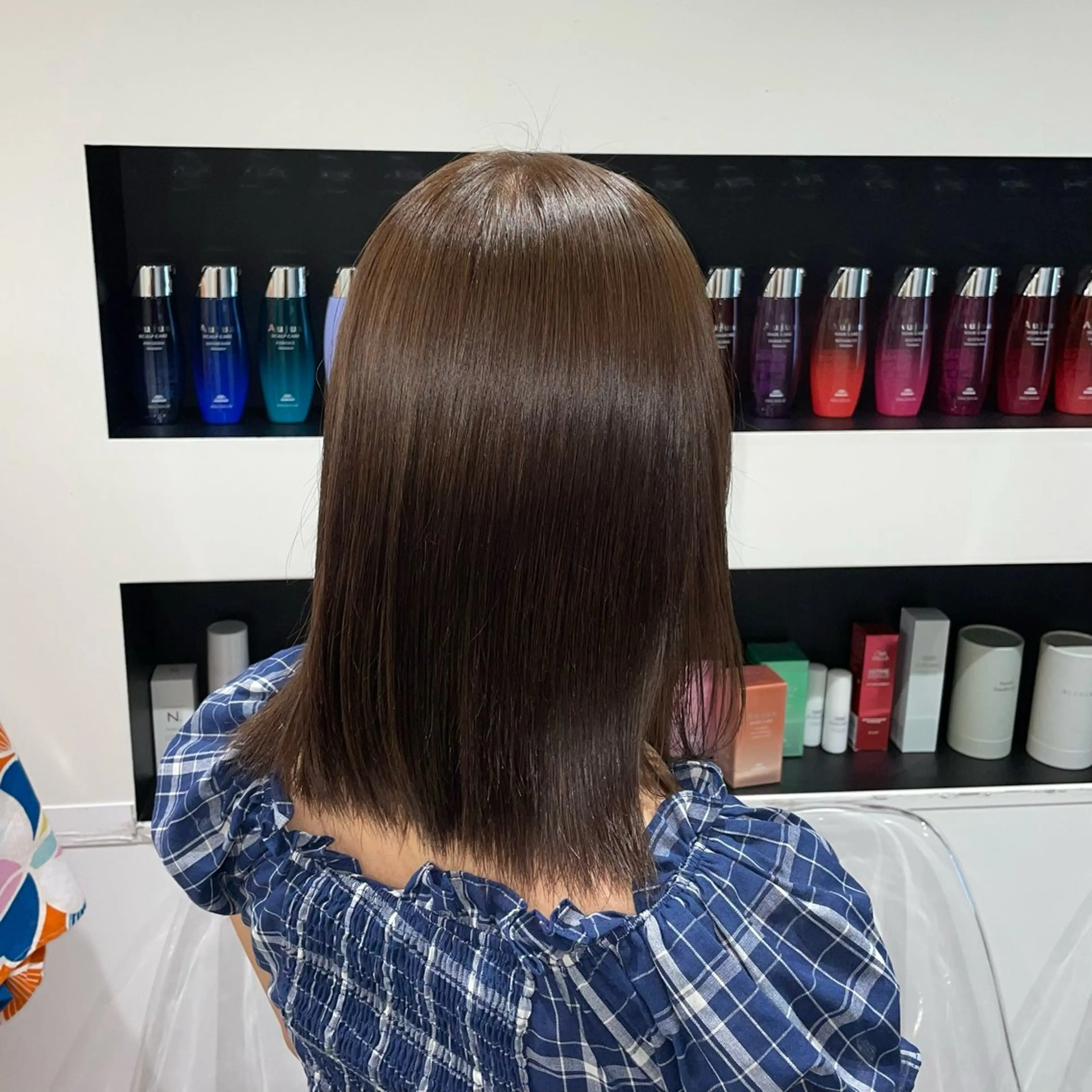 ミディアム カラー ヘアカラー ななみ.⋆𝜗𝜚 艶カラー/まつパのヘアスタイル