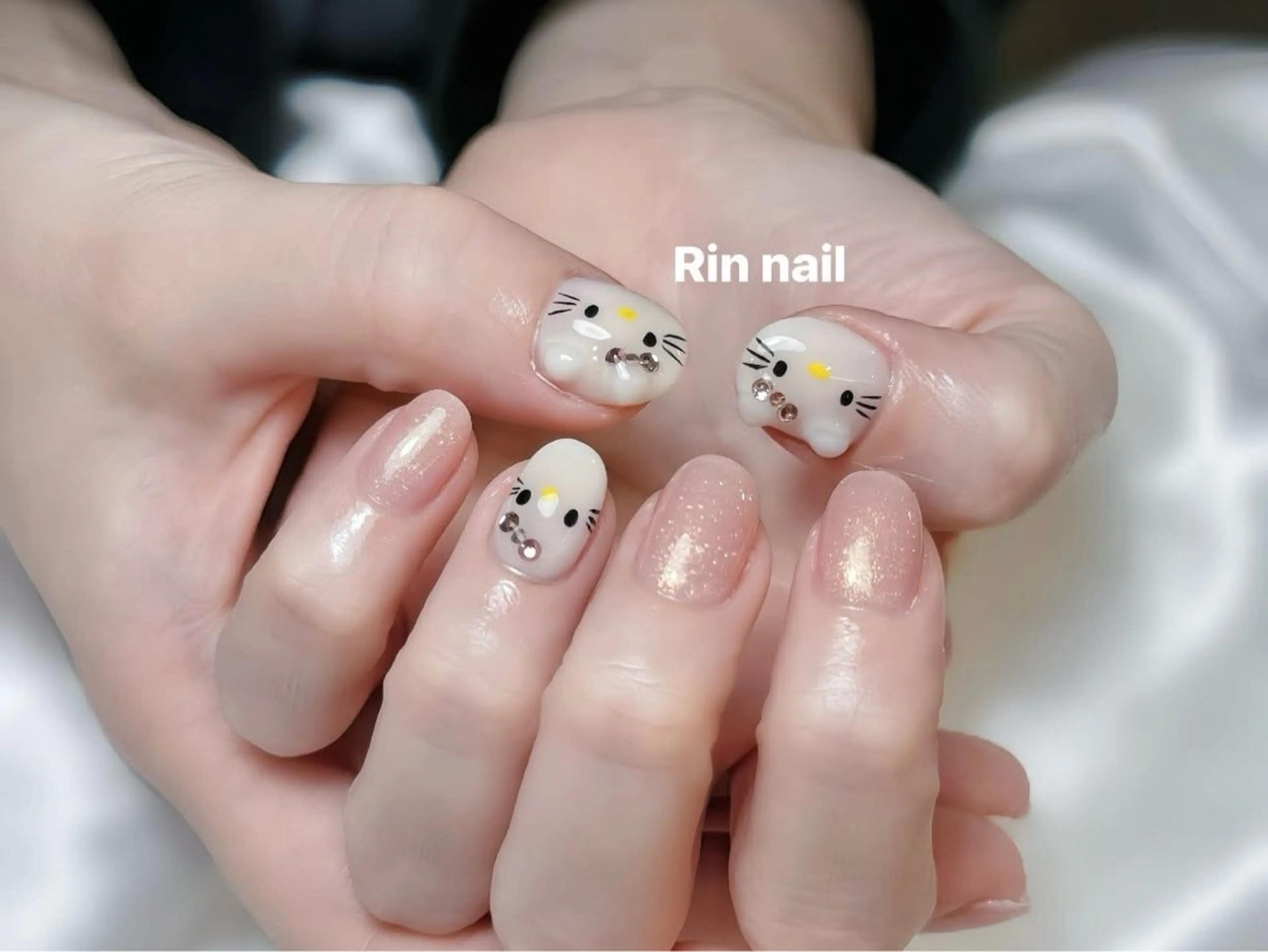 ネイル べっ甲ネイル チークネイル フラッシュネイル フラワーネイル フットネイル ハンドネイル Rin Nail Shinokuboのネイルデザイン