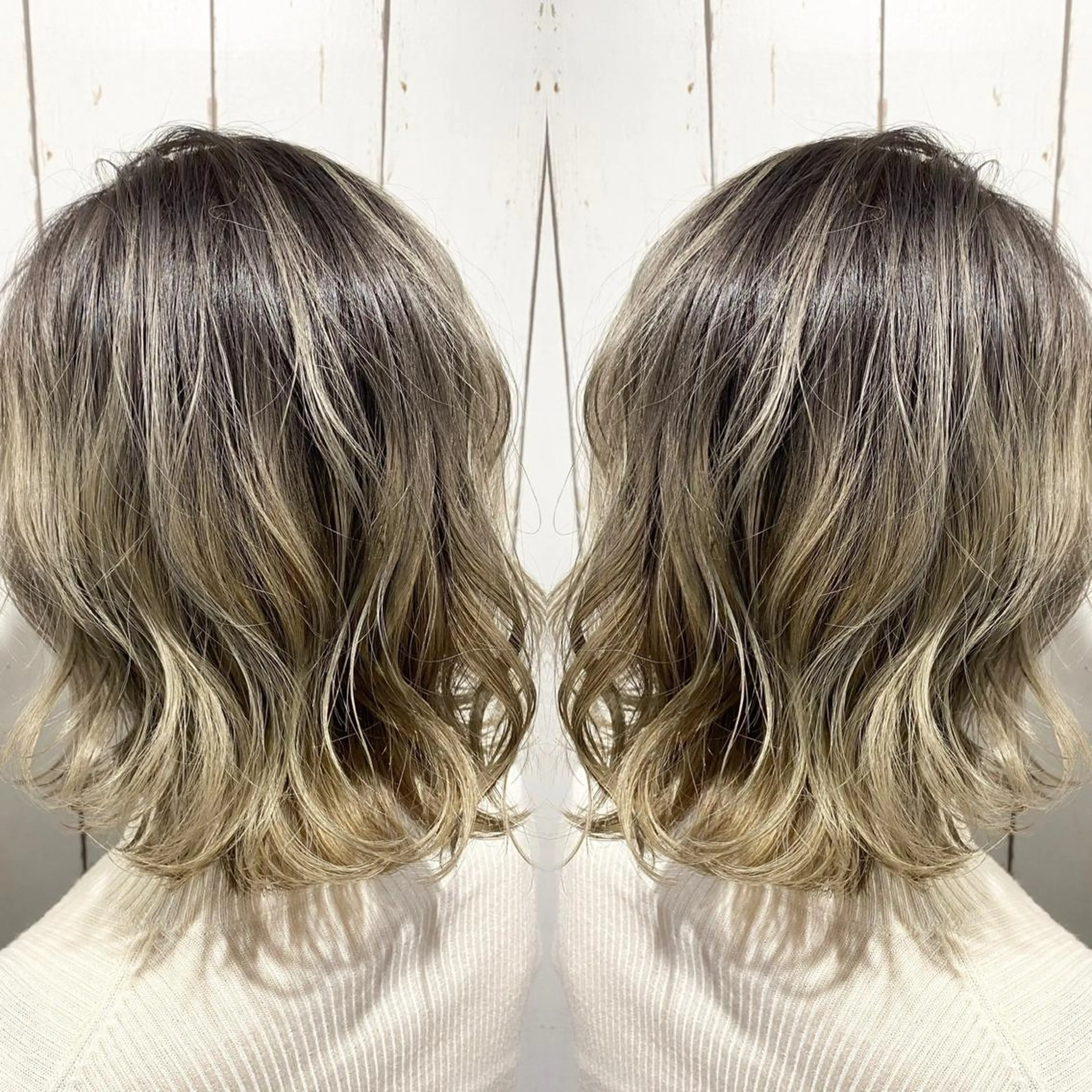 セミロング カラー パーマ ヘアアレンジ アッシュ バレイヤージュ ベージュカラー ブリーチ 透明感カラー カット ヘアカラー トリートメント RecheRche【池袋】所属・👑指名率No.1 👑坂口飛翔のヘアスタイル