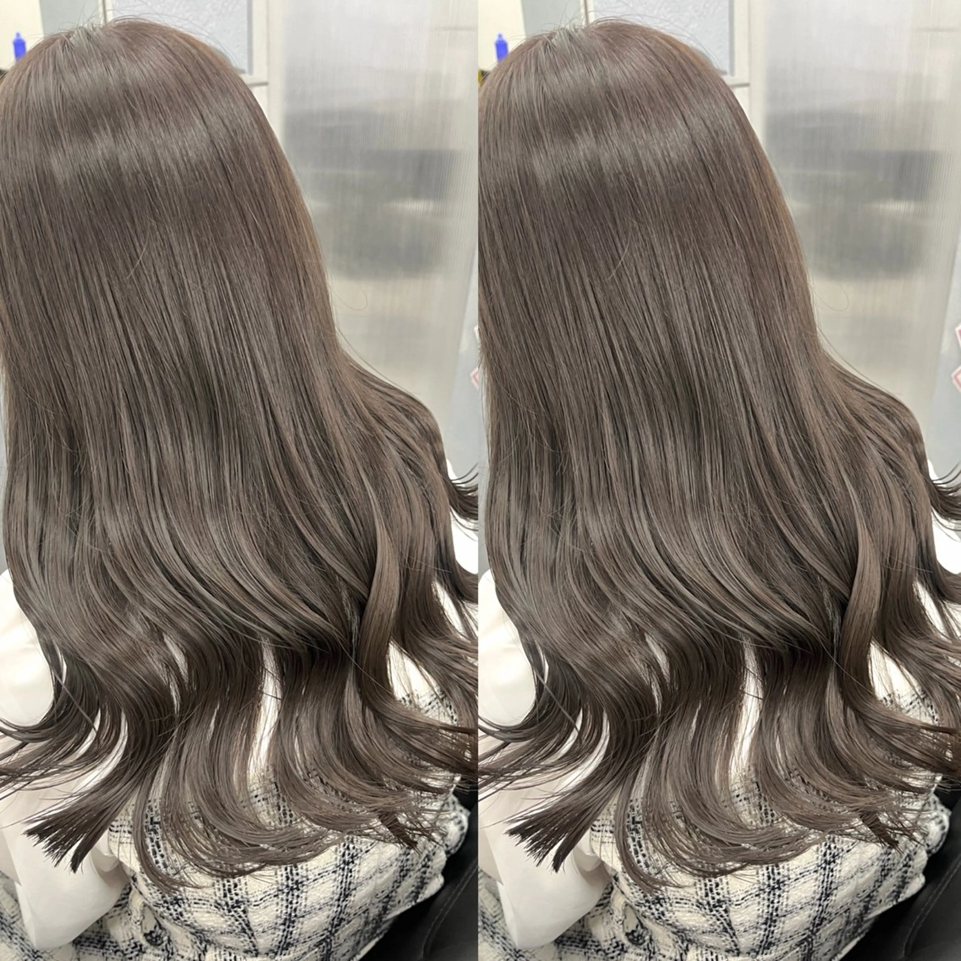 ロング カット ヘアカラー トリートメント 透明感カラー🪿🤍 顔まわりカットのヘアスタイル