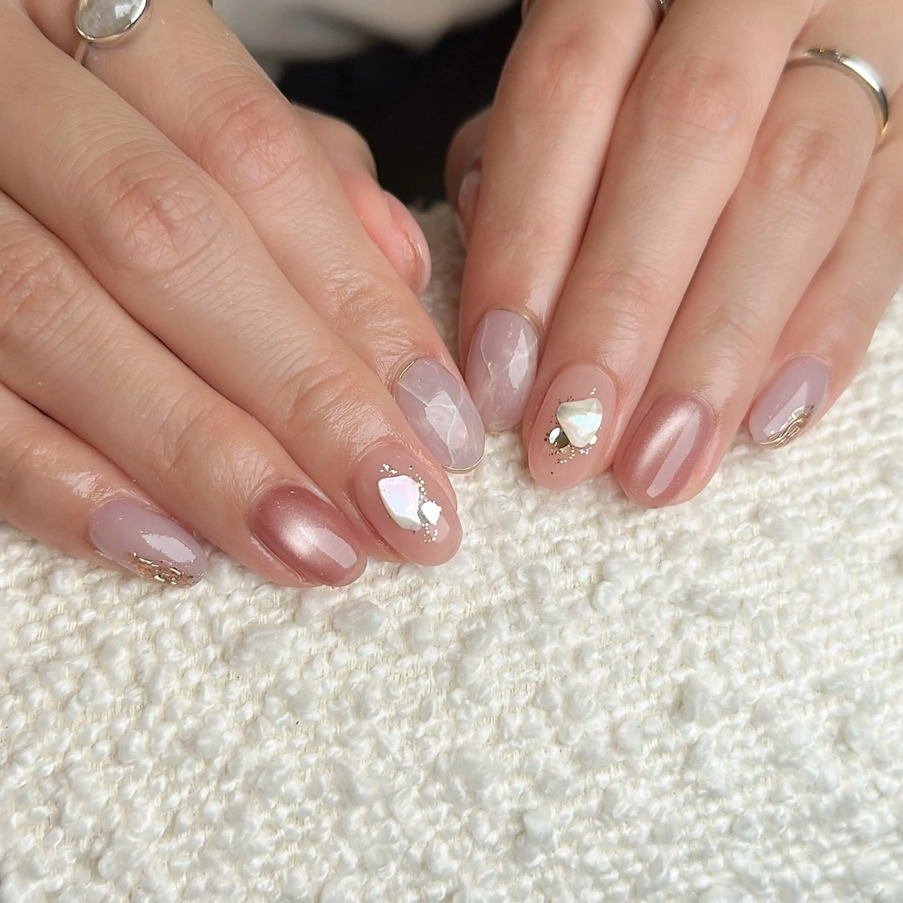 ネイル 大理石ネイル(マーブル) ニュアンスネイル ピンク nailsalon LILi third.所属・Yukino .のネイルデザイン