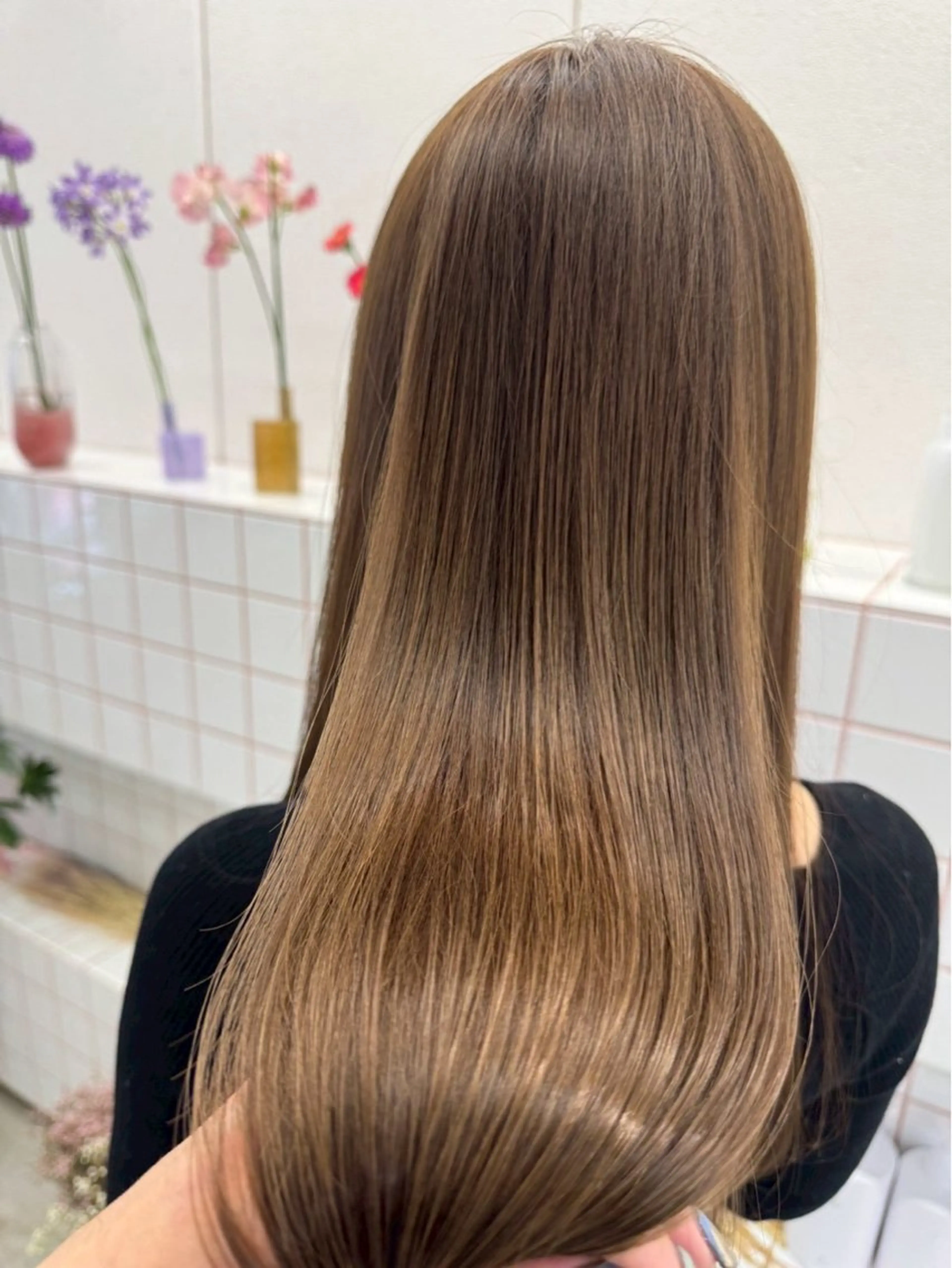 【髪質改善トリートメント)premiumトリートメント+カラー+前髪カットの写真