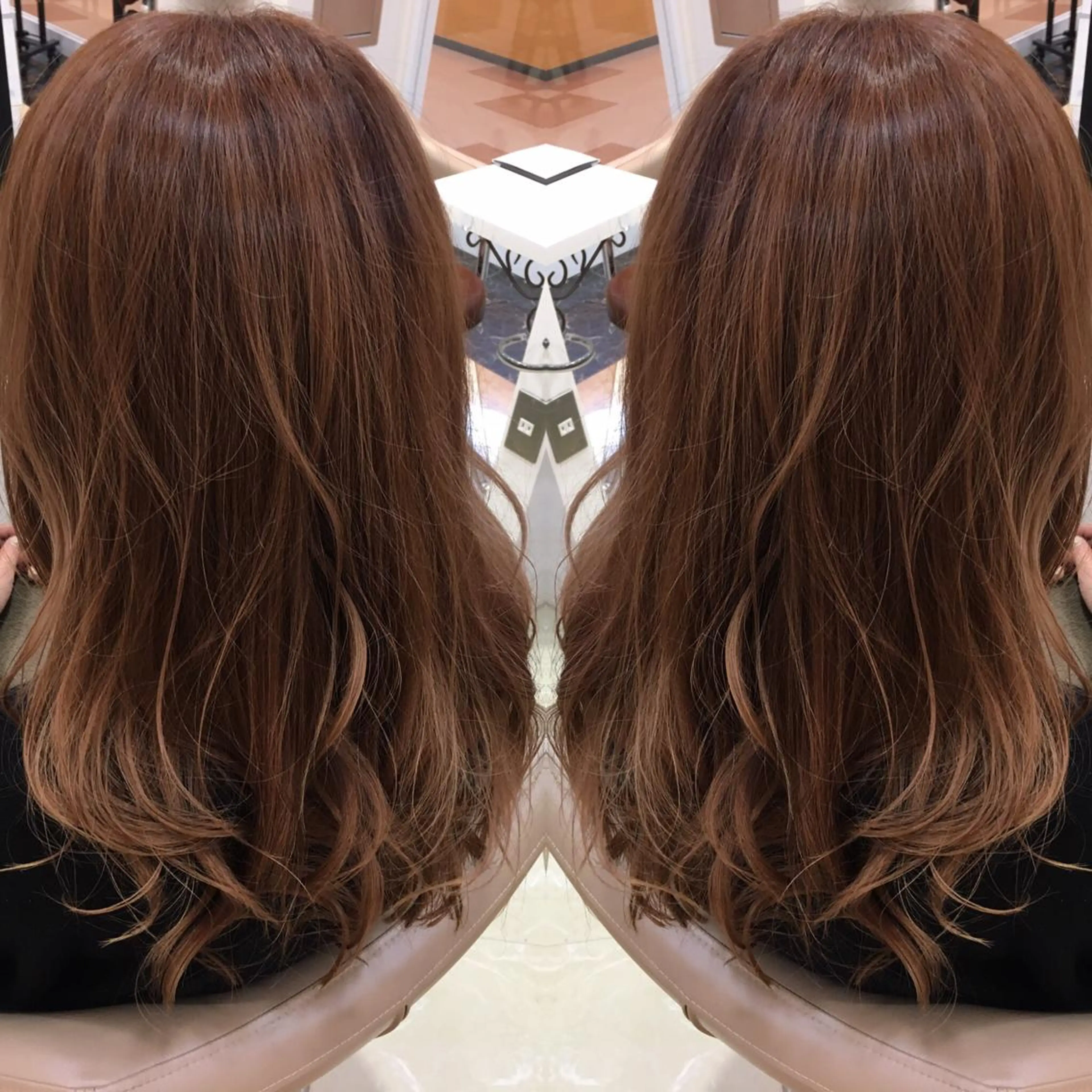 セミロング ハイライト カット ヘアカラー 髪質改善 阪口 雄佑のヘアスタイル