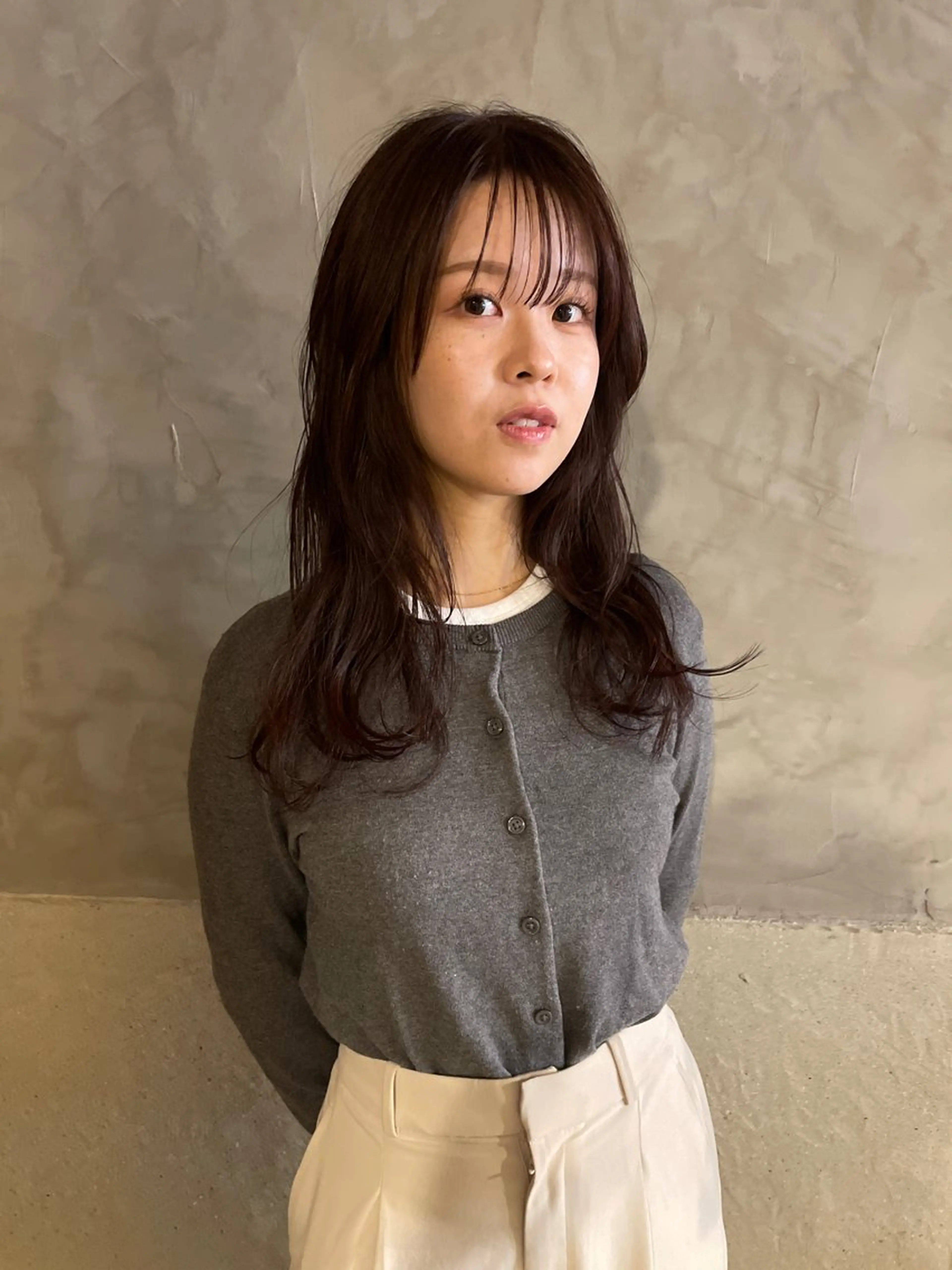 ロング カラー カット ヘアカラー トリートメント さの あやねのヘアスタイル