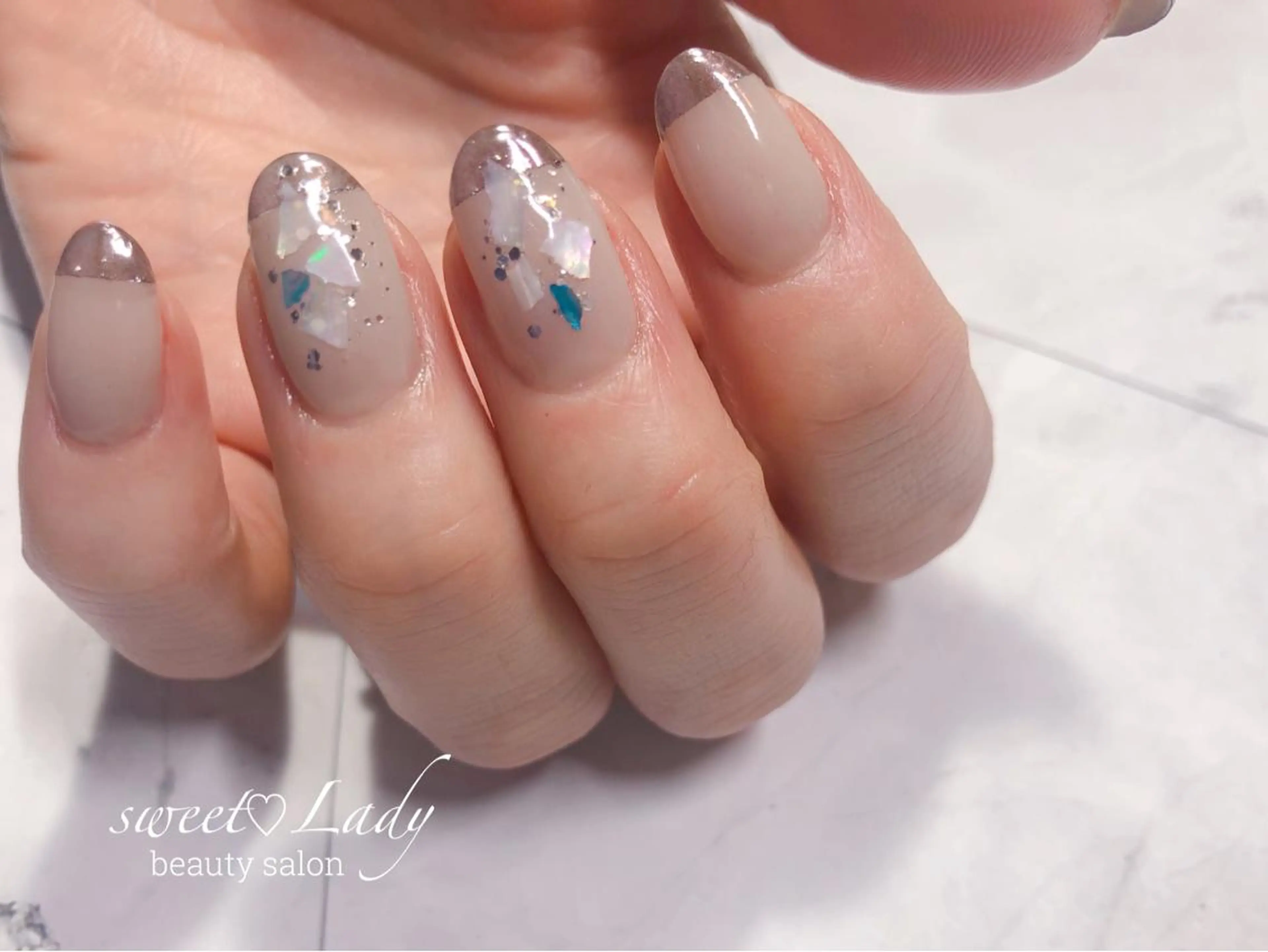 ネイル ミラーネイル ハンドネイル 藤本 まりこのネイルデザイン