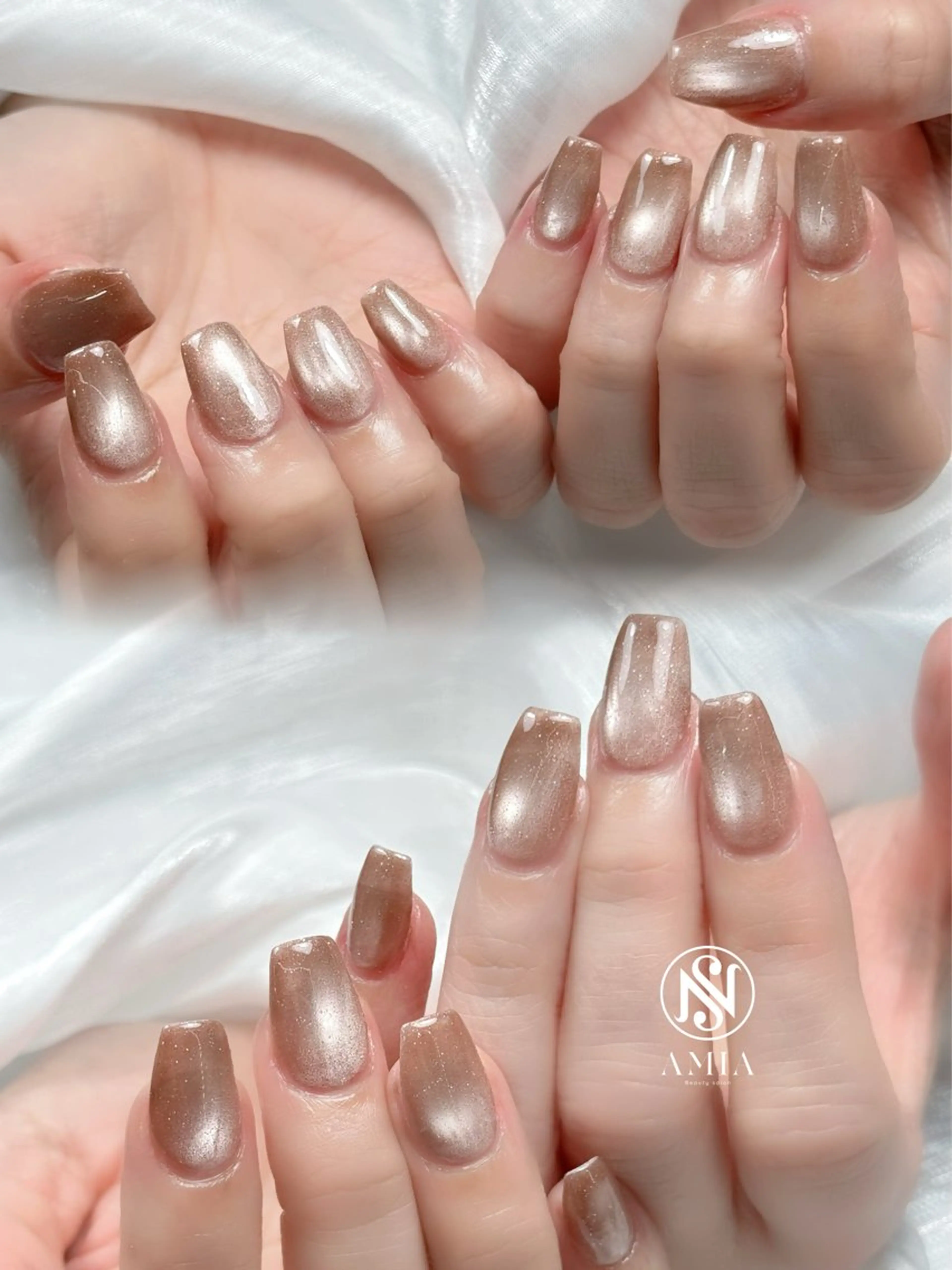 ミディアム ハンドネイル フットネイル ハンドケア AMIA BEAUTY SALON所属・🌟AMIA BEAUTY🌟のネイルデザイン