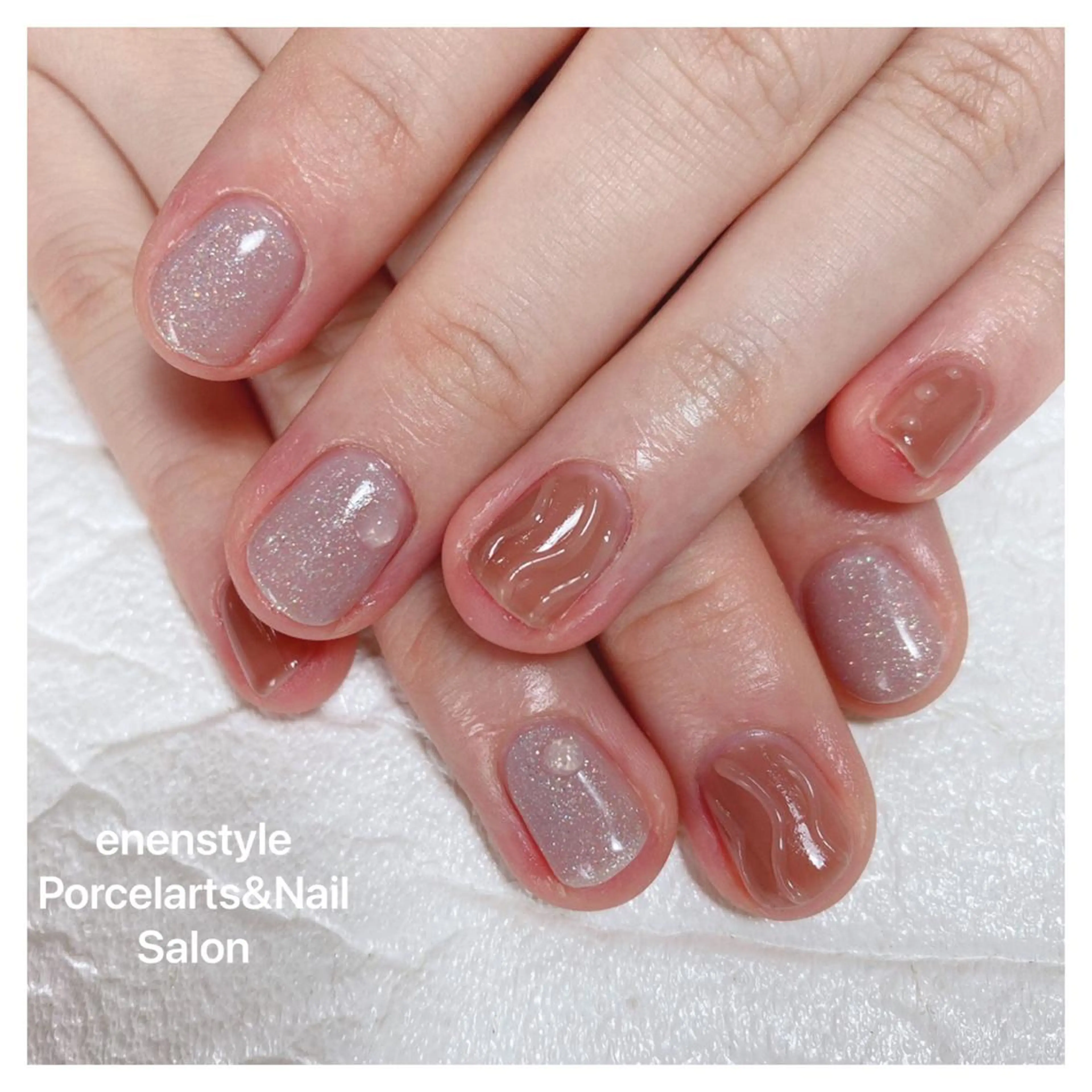 ショート ネイル ハンドネイル 👑enen style👑のネイルデザイン