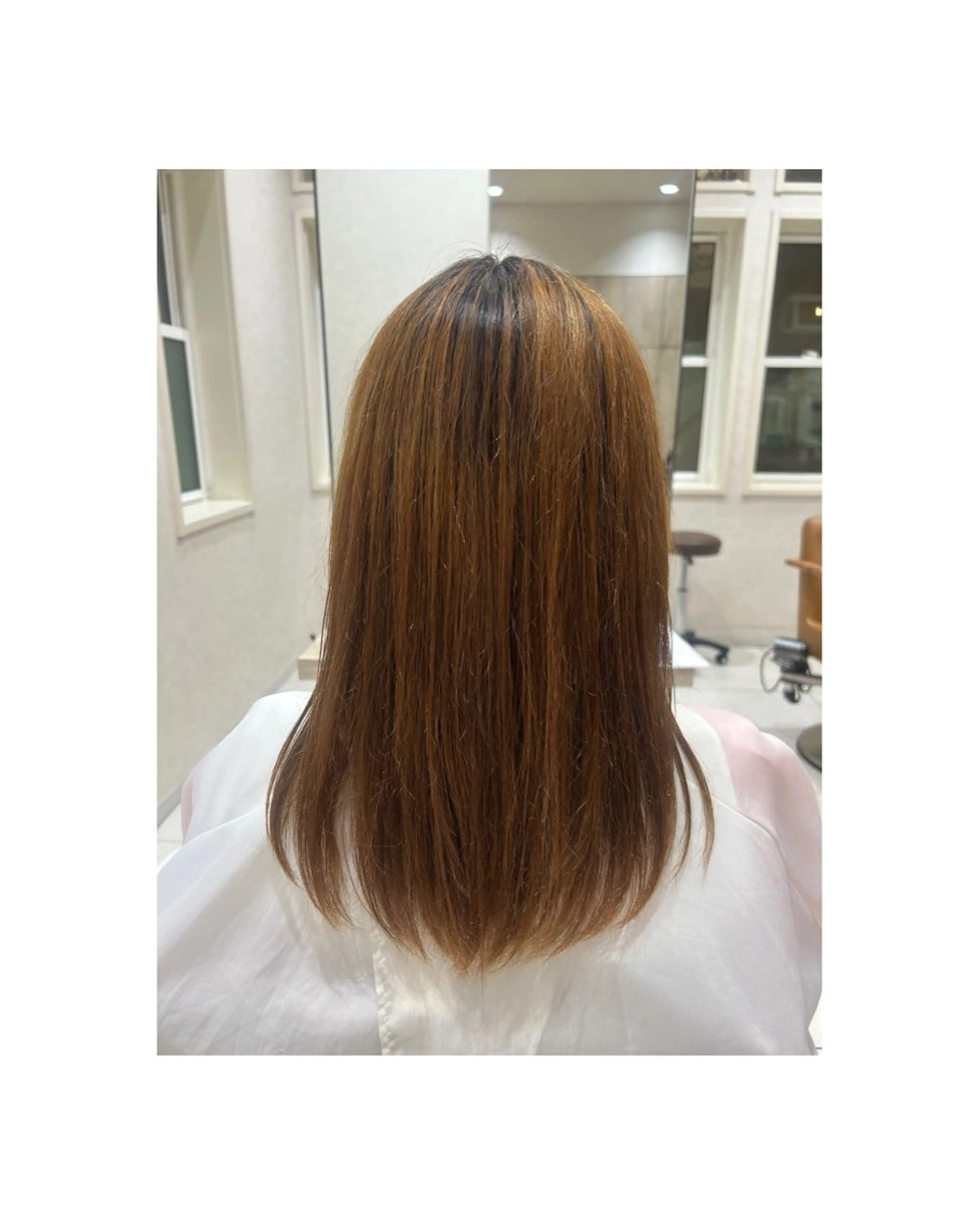 セミロング パーマ 縮毛矯正 Honoka✨️ 透明感＆艶カラー✨️のヘアスタイル