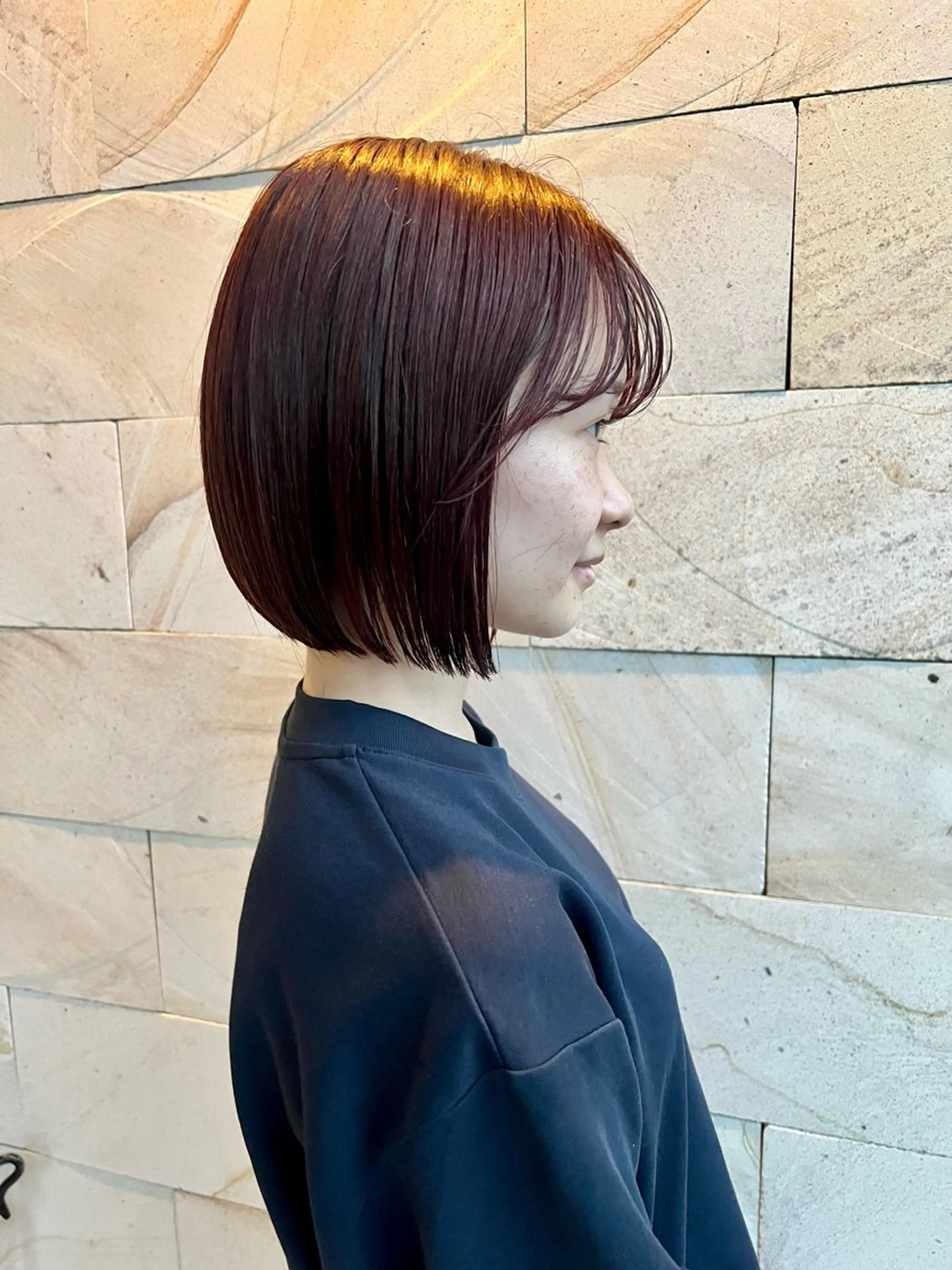 ミディアム カラー ヘアカラー トリートメント 角岡 真帆のヘアスタイル