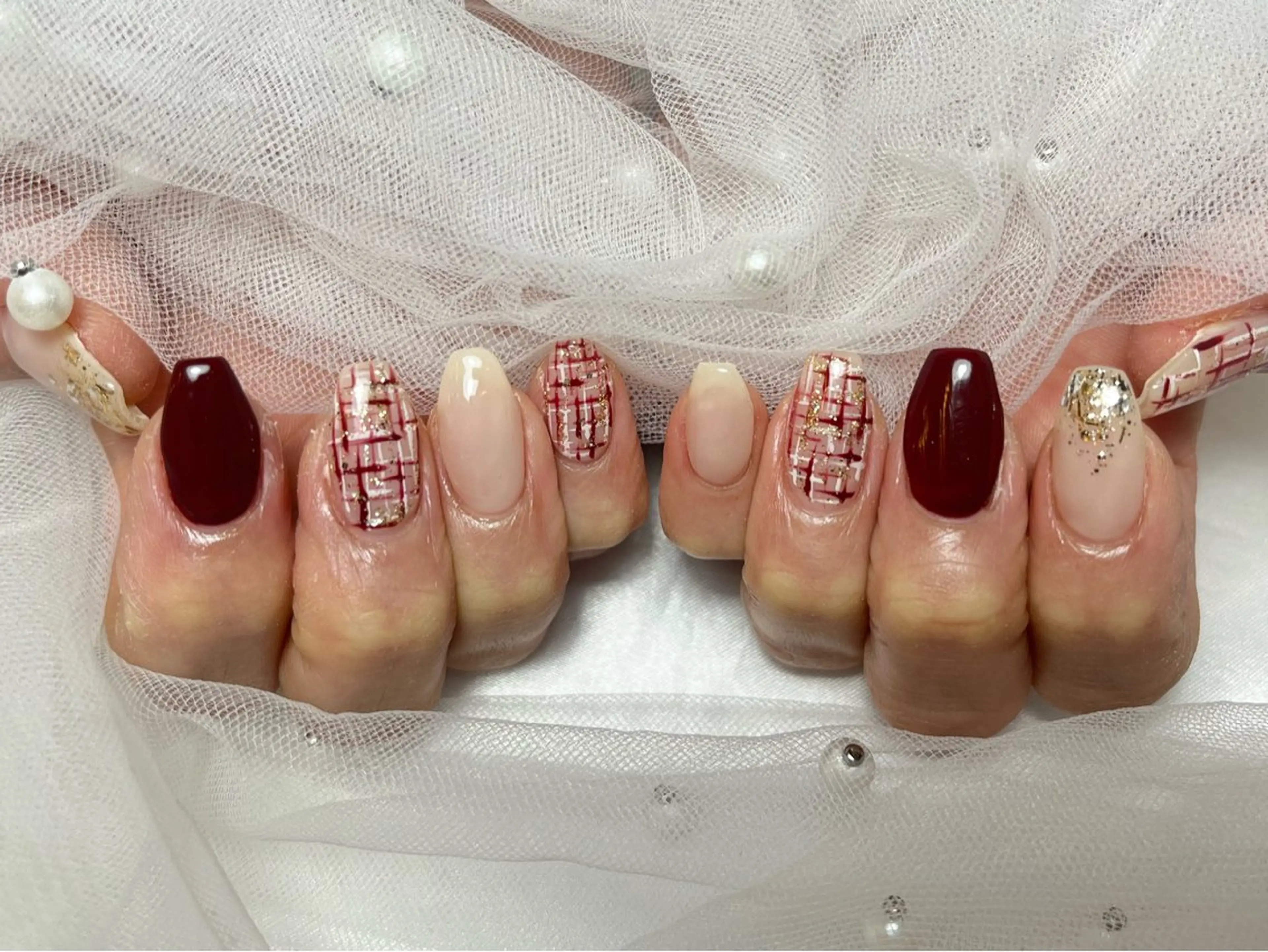 ネイル ツイードネイル ハンドネイル peTiT sayakaのネイルデザイン