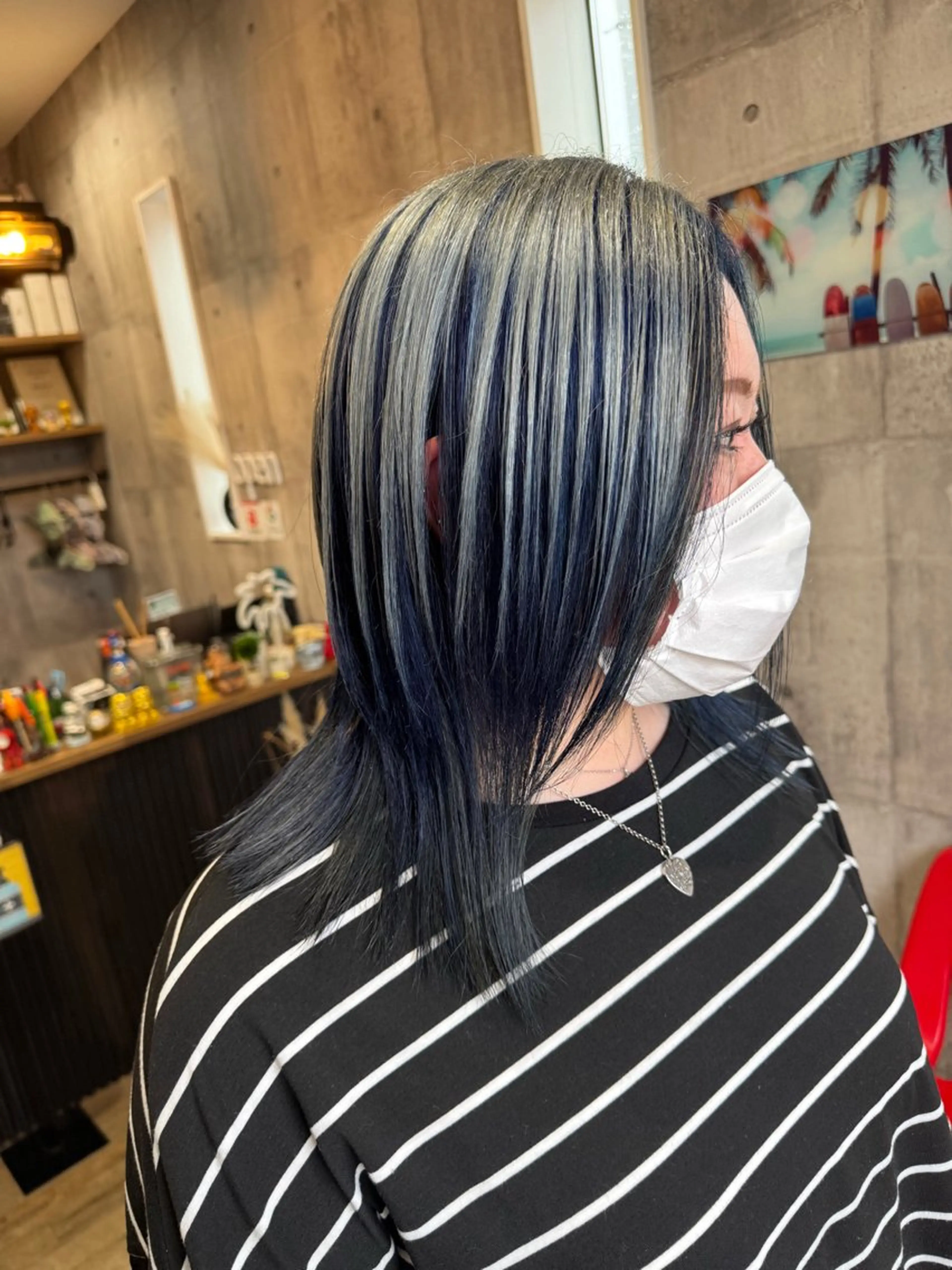 ミディアム カラー ヘアカラー レイヤーカット匠 イソザキノリユキのヘアスタイル