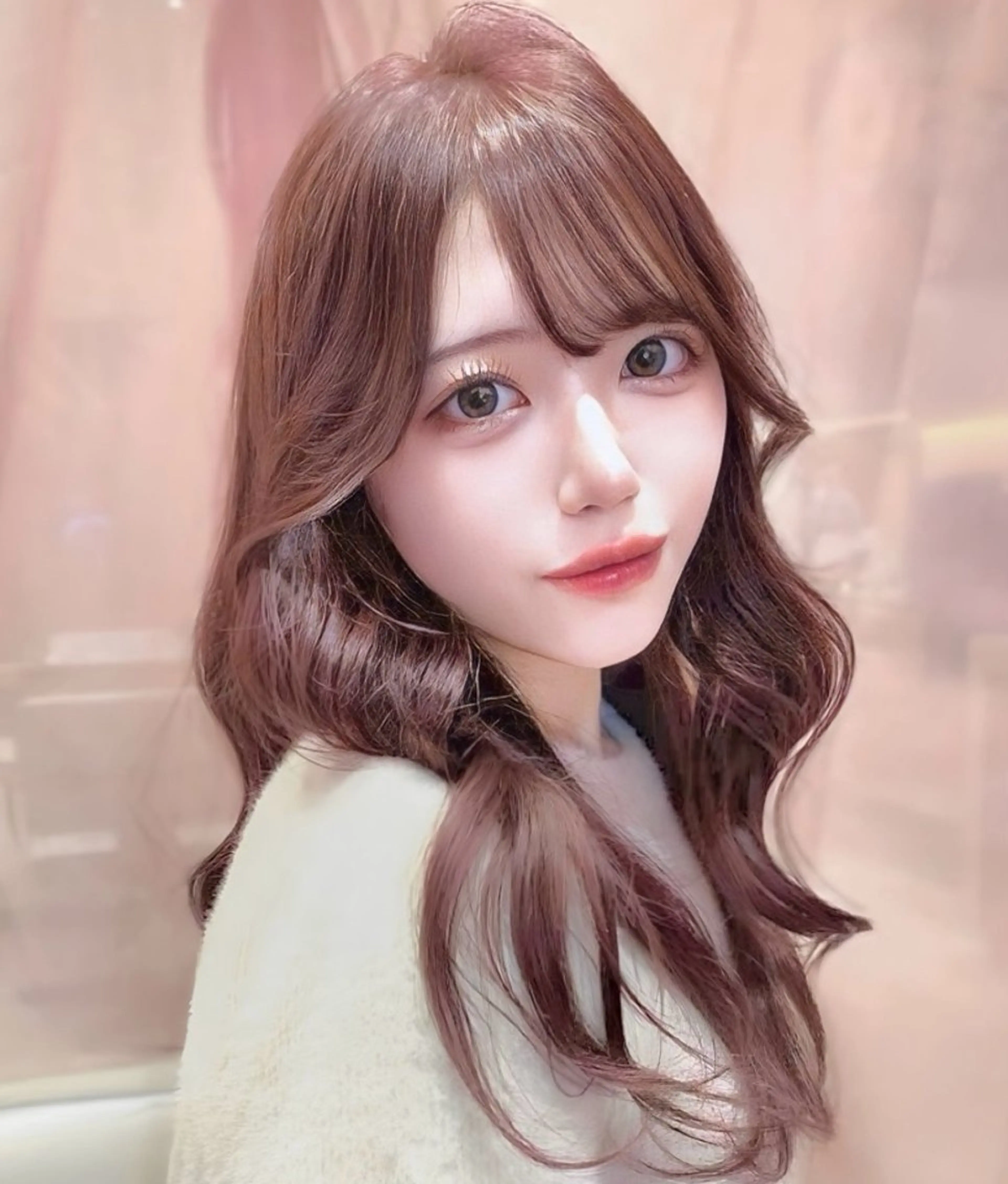 ミディアム カラー カット ヘアカラー トリートメント ヘッドスパ ヘアセット 韓国ヘア/レイヤー/ 顔まわり/りょーとのヘアスタイル