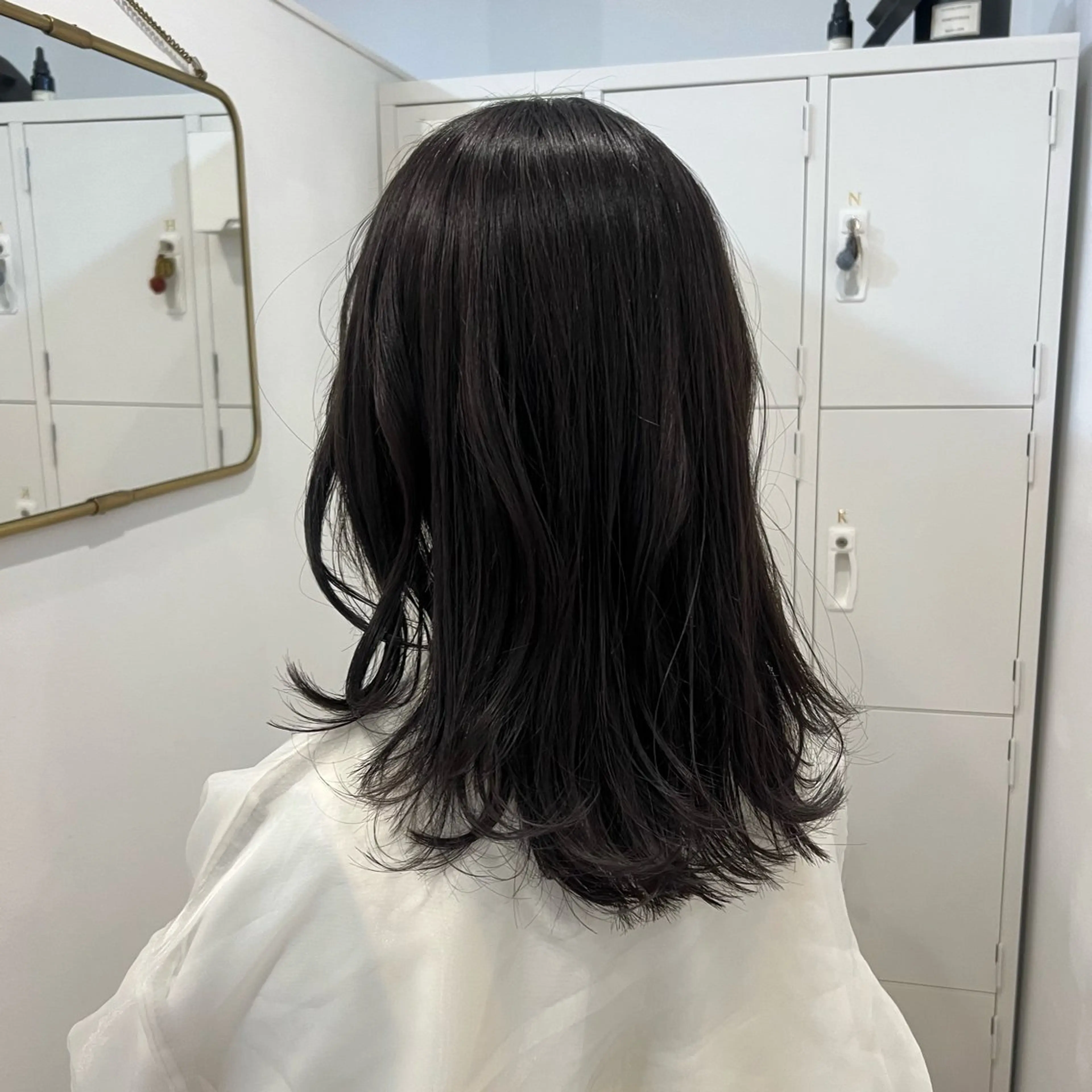 セミロング カラー 透明感カラー グレージュ レイヤーカット カット ヘアカラー 透明感カラー、 アレンジ/miyuのヘアスタイル