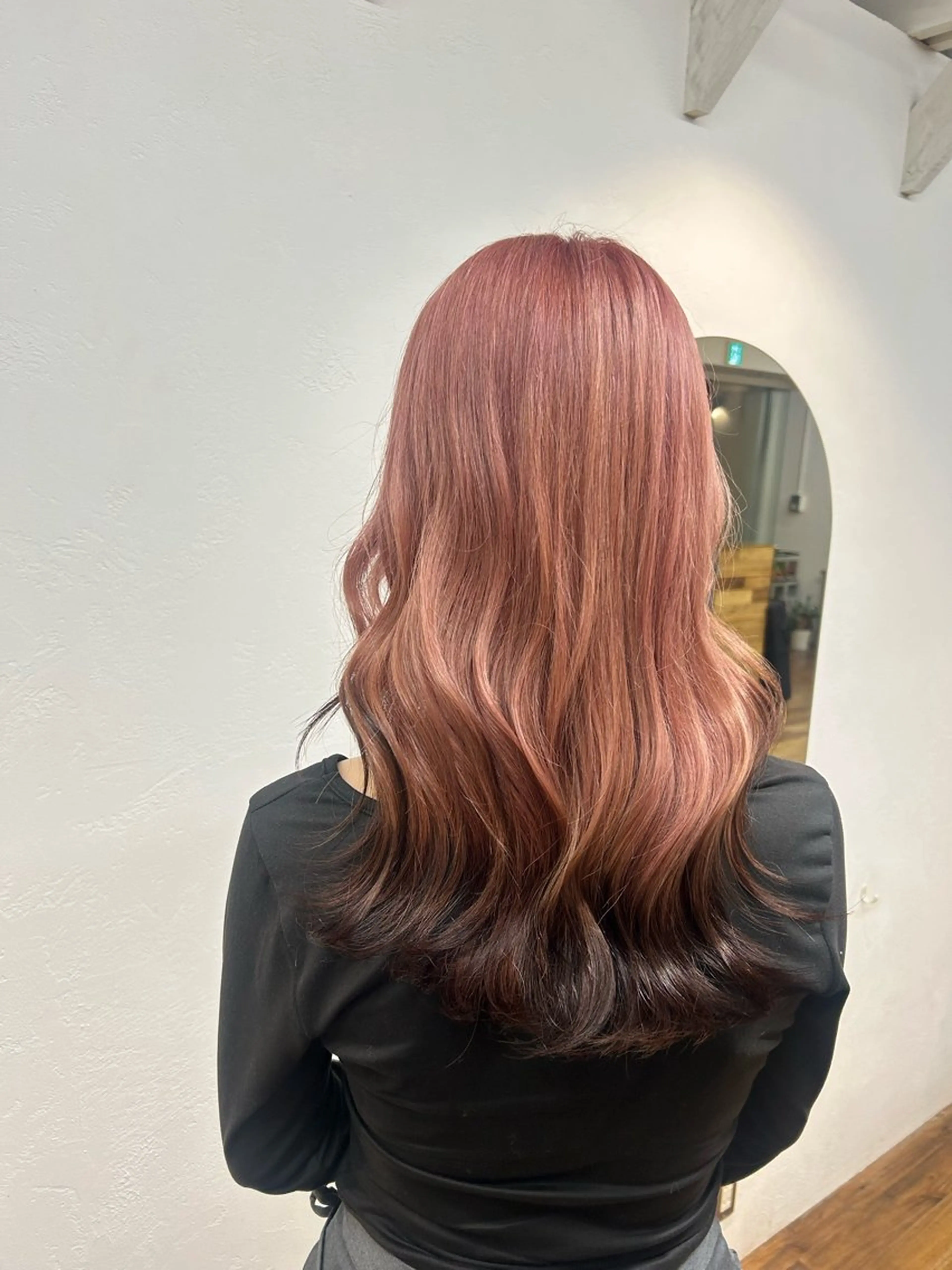 ロング カラー デザインカラー ヘアカラー たにおか まなか /大阪/暖色カラーのヘアスタイル