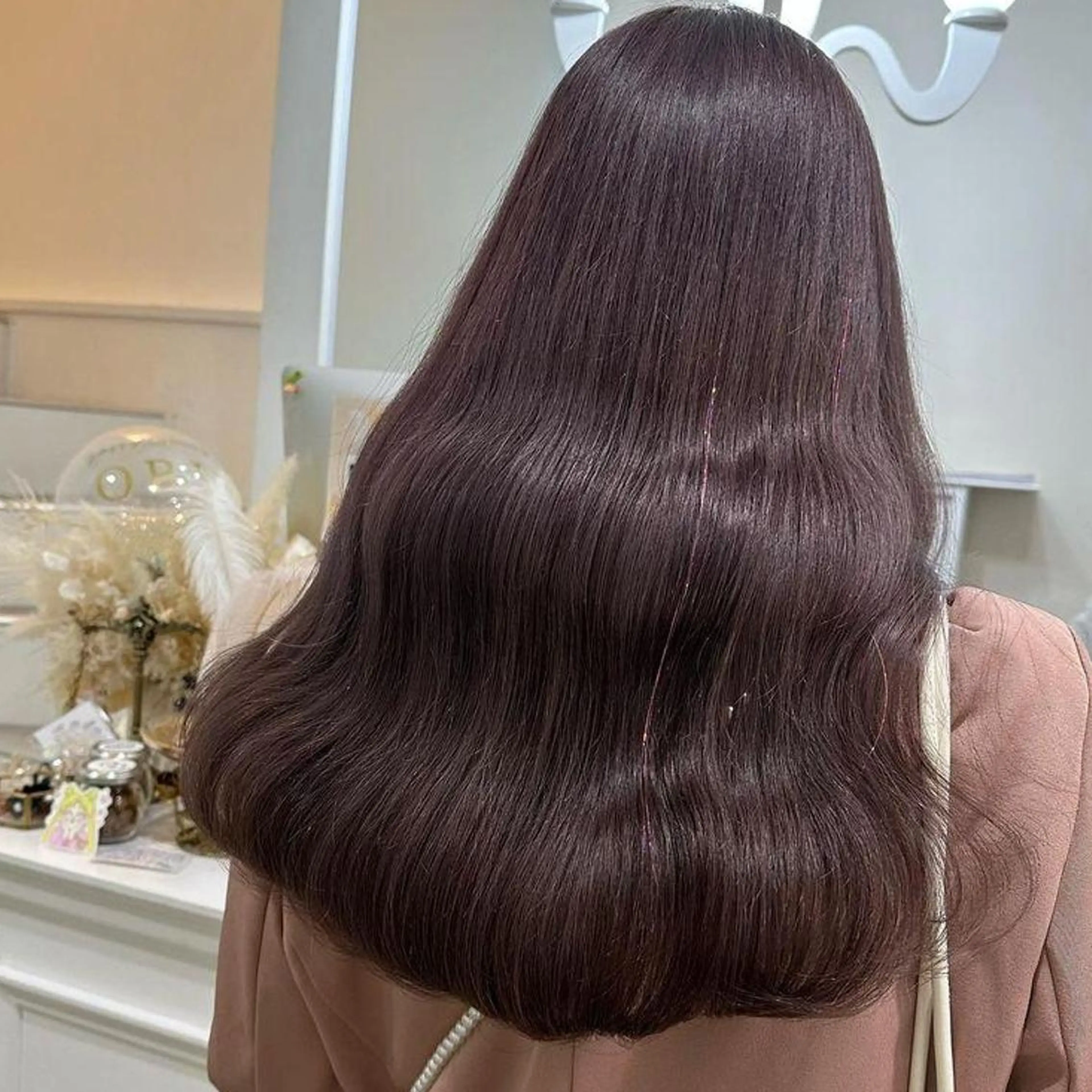 ロング カラー ブリーチ ブラウンカラー 透明感カラー ブリーチなしカラー ピンクカラー ヘアカラー トリートメント エクステ ORIKA 美容室のヘアスタイル