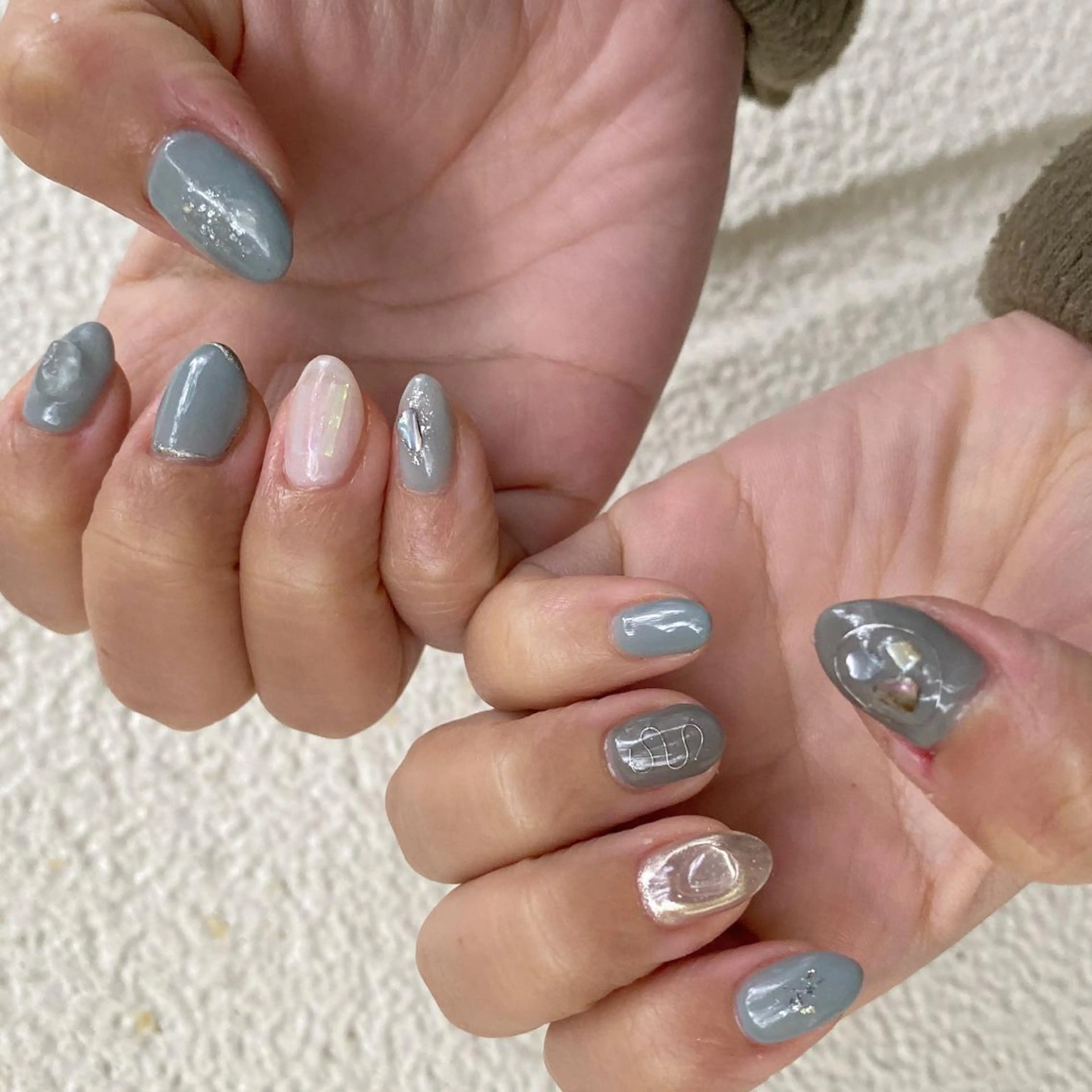 ネイル ブルー ハンドネイル nable.所属・栗林 実莉のネイルデザイン