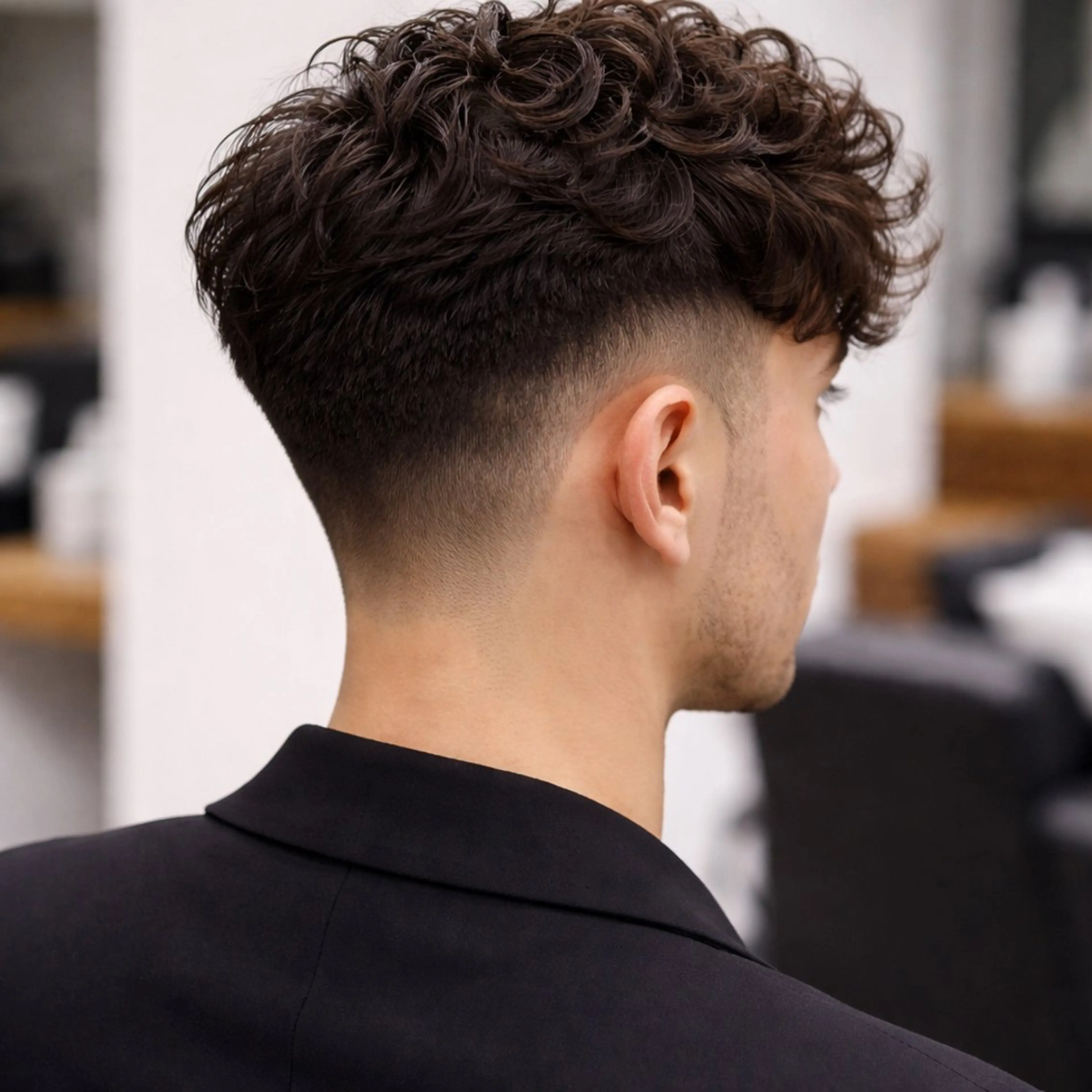 ショート メンズ フェードカット メンズパーマ au美容室所属・au栄矢場町 水素髪質改善Tのヘアスタイル