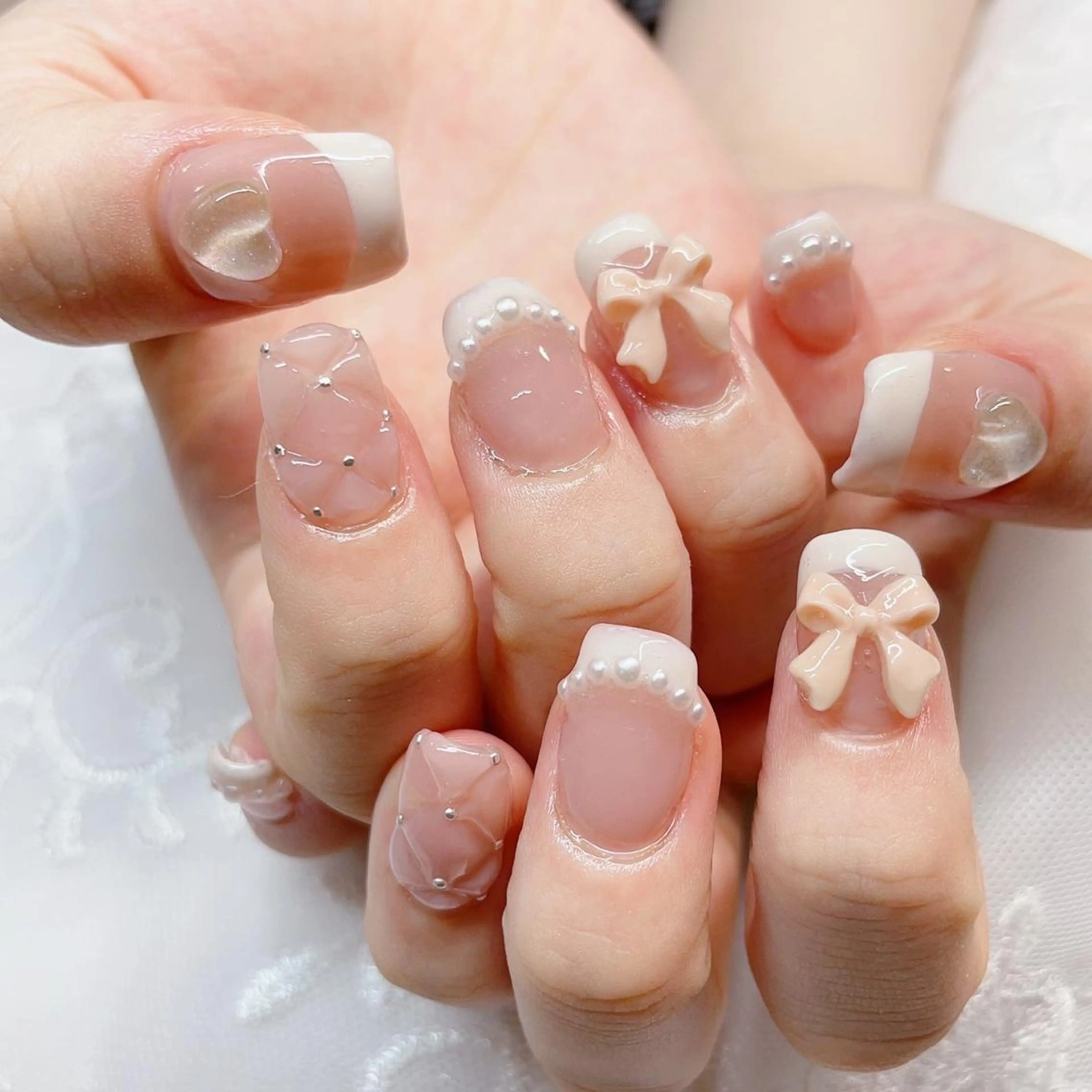 セミロング ハンドネイル ハンドケア 💜MIYA nail川崎店のネイルデザイン
