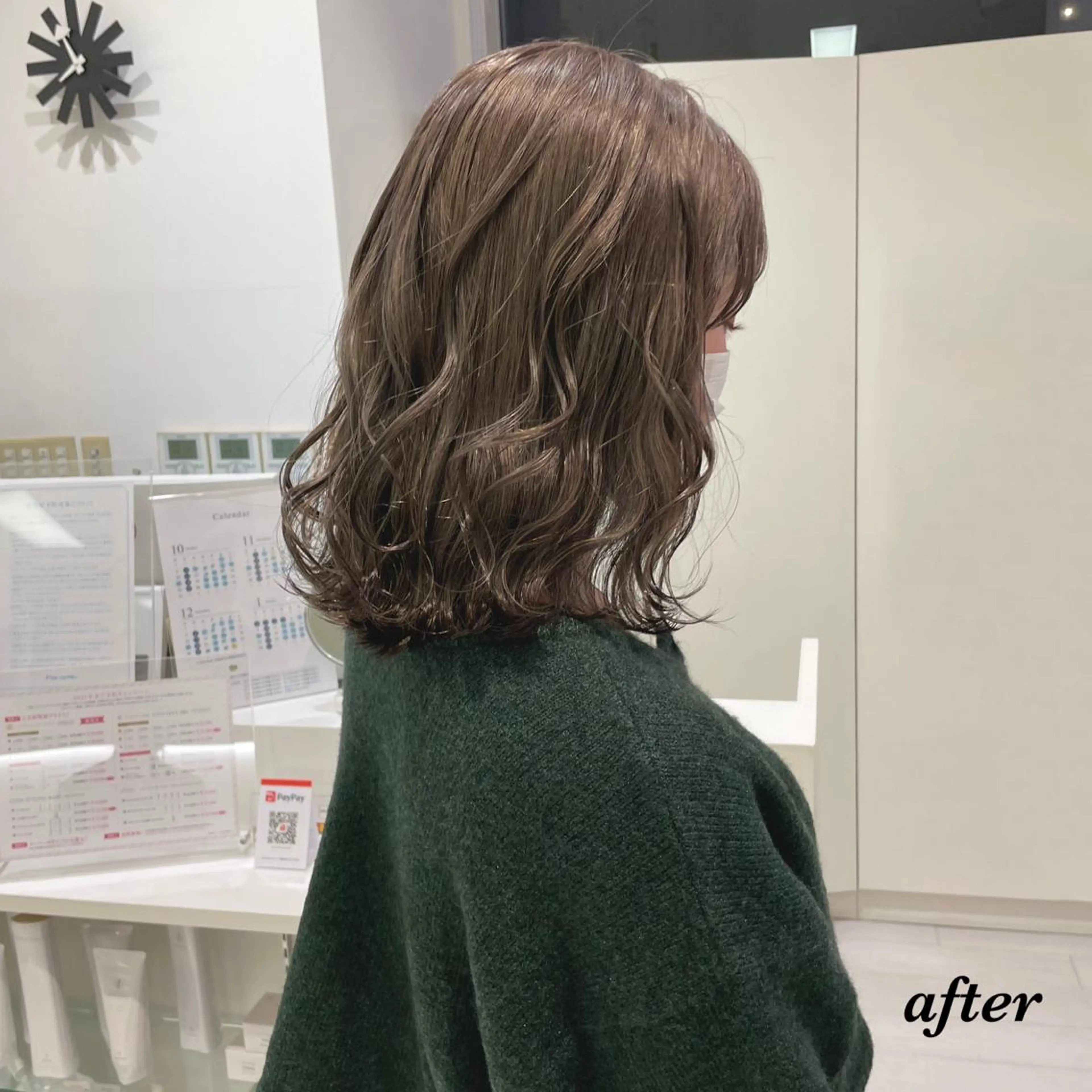 セミロング カラー ヘアアレンジ ベージュカラー ブリーチ グレージュ ミルクティーベージュ ミルクティーグレージュ カット ヘアカラー トリートメント GO TODAY  SHAiRE SALON岡山所属・Sana/ 耳ツボ/インナーのヘアスタイル