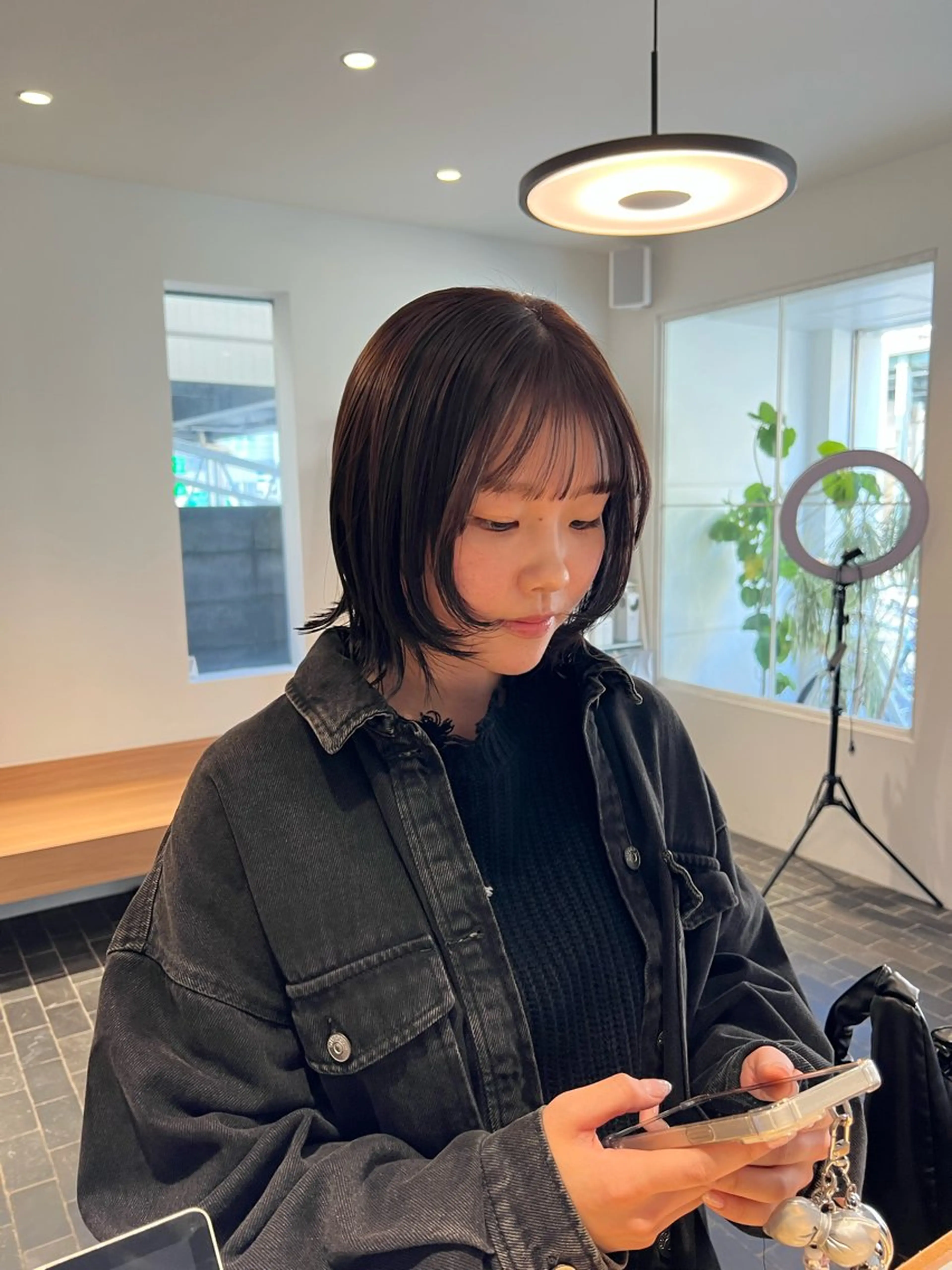 ミディアム カラー カット ヘアカラー ワタナベ モカ🦢ダブルカラーのヘアスタイル