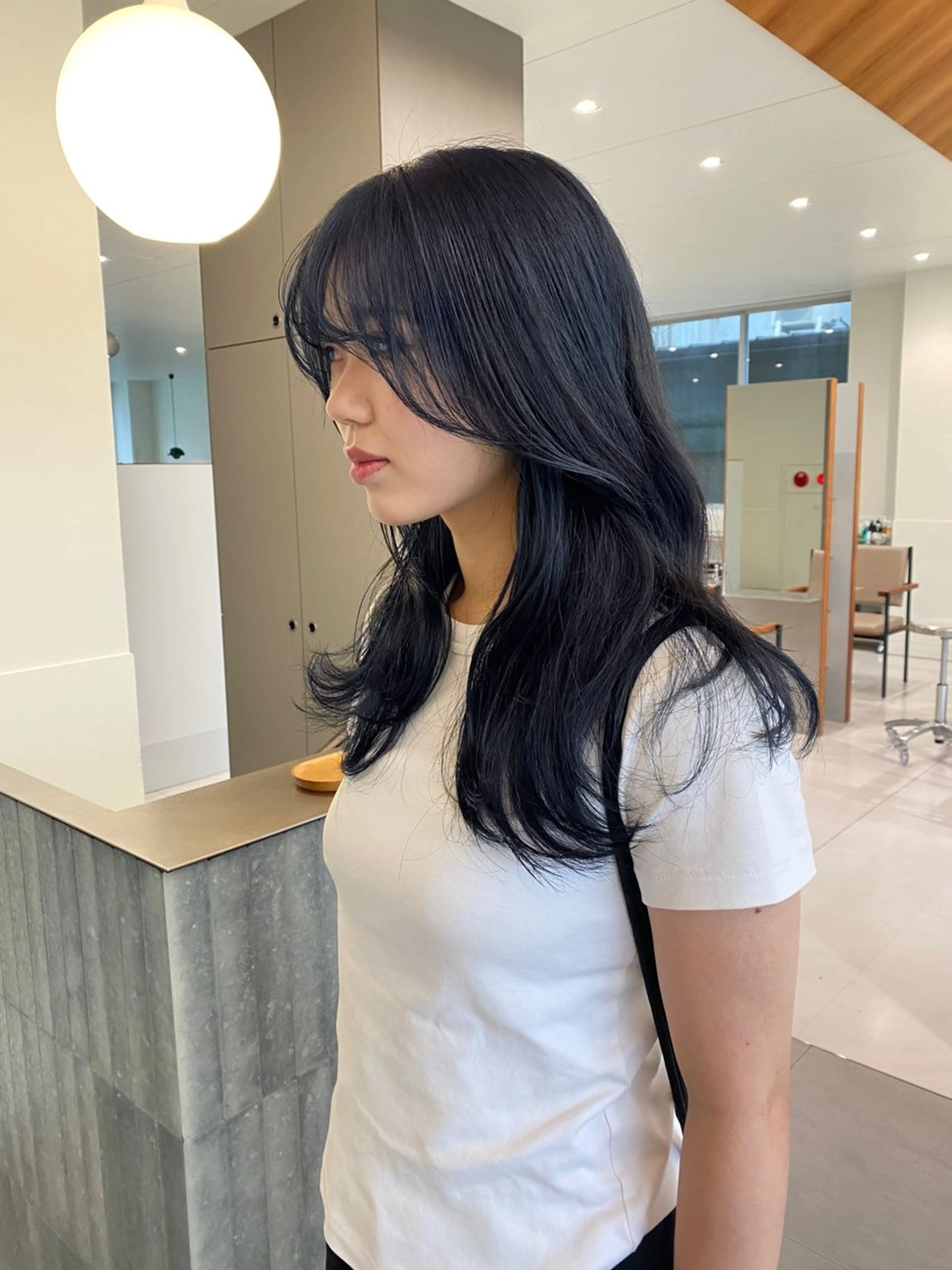 ロング カラー 黒髪 ブルーカラー ブルーブラック ダブルカラー ヘアカラー 高発色ブリーチ/ ハイレイヤー🪽aiのヘアスタイル