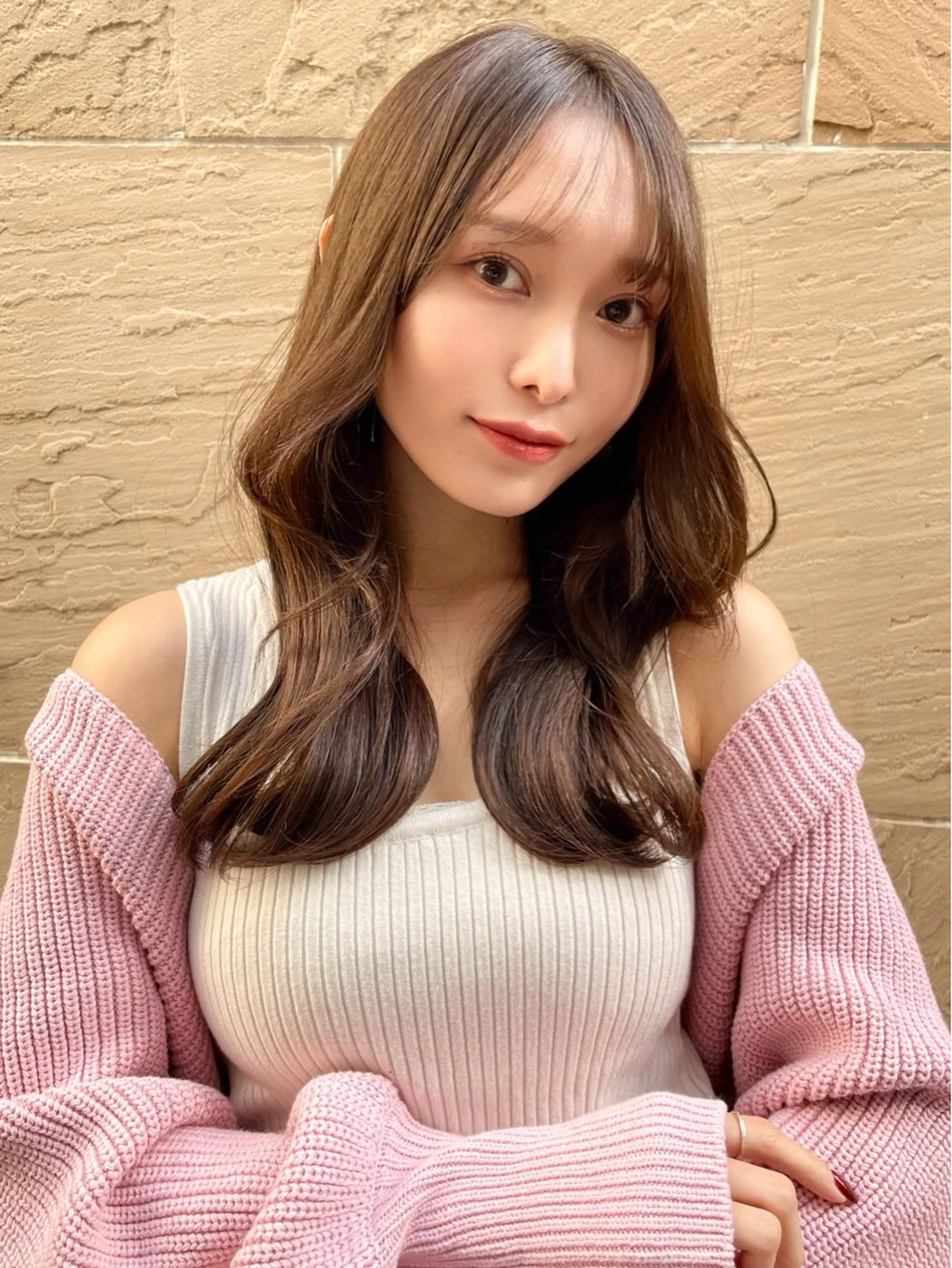 セミロング カラー ベージュカラー ブリーチ ケアブリーチ 透明感カラー グレージュ カット ヘアカラー トリートメント 韓国ヘア🤍顔周り/ 髪質改善✨/林遼一郎のヘアスタイル