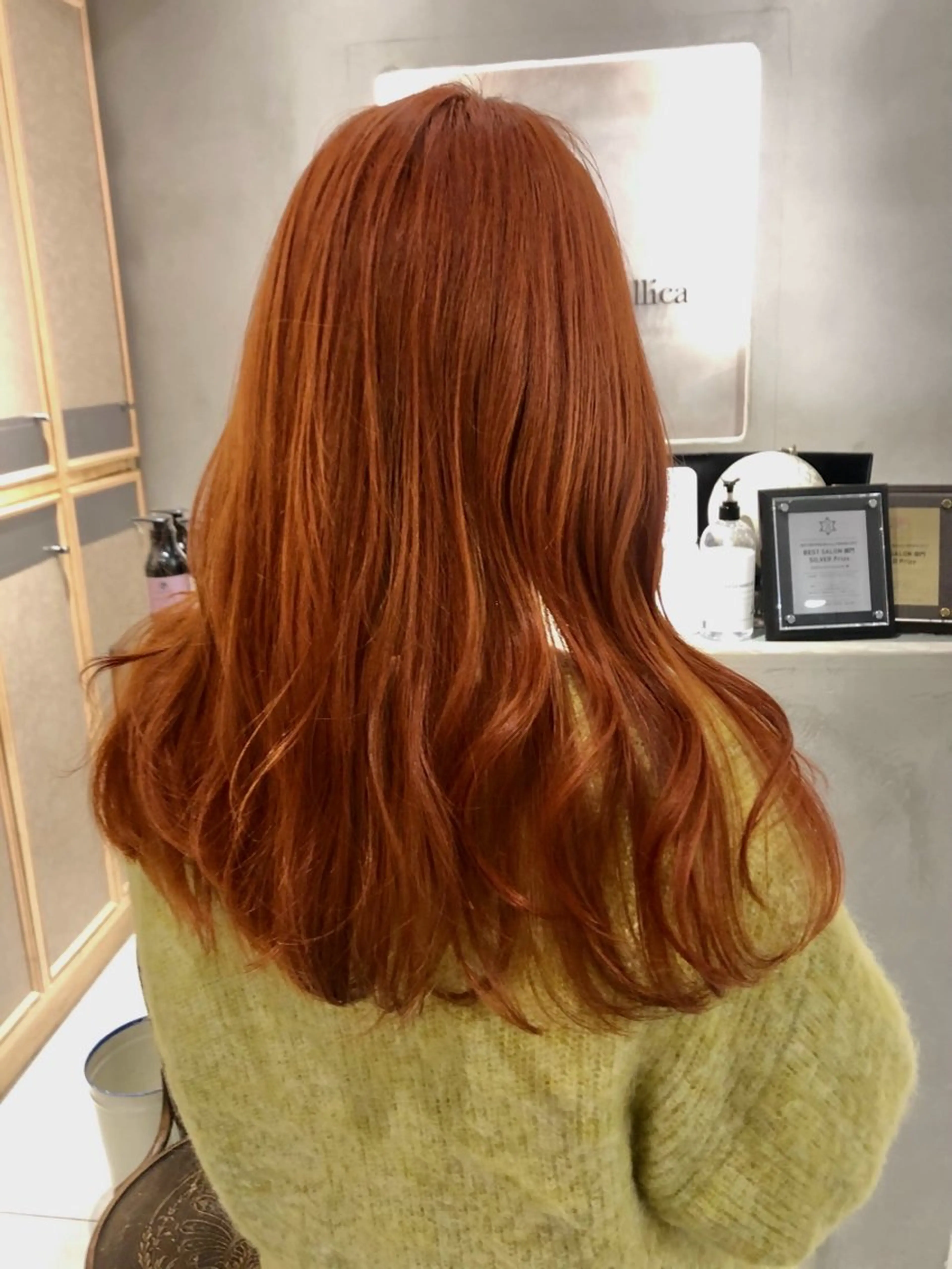 【minimo限定50%off🧶】暖色系🍊ケアブリーチカラー➕Gallicaトリートメントの写真