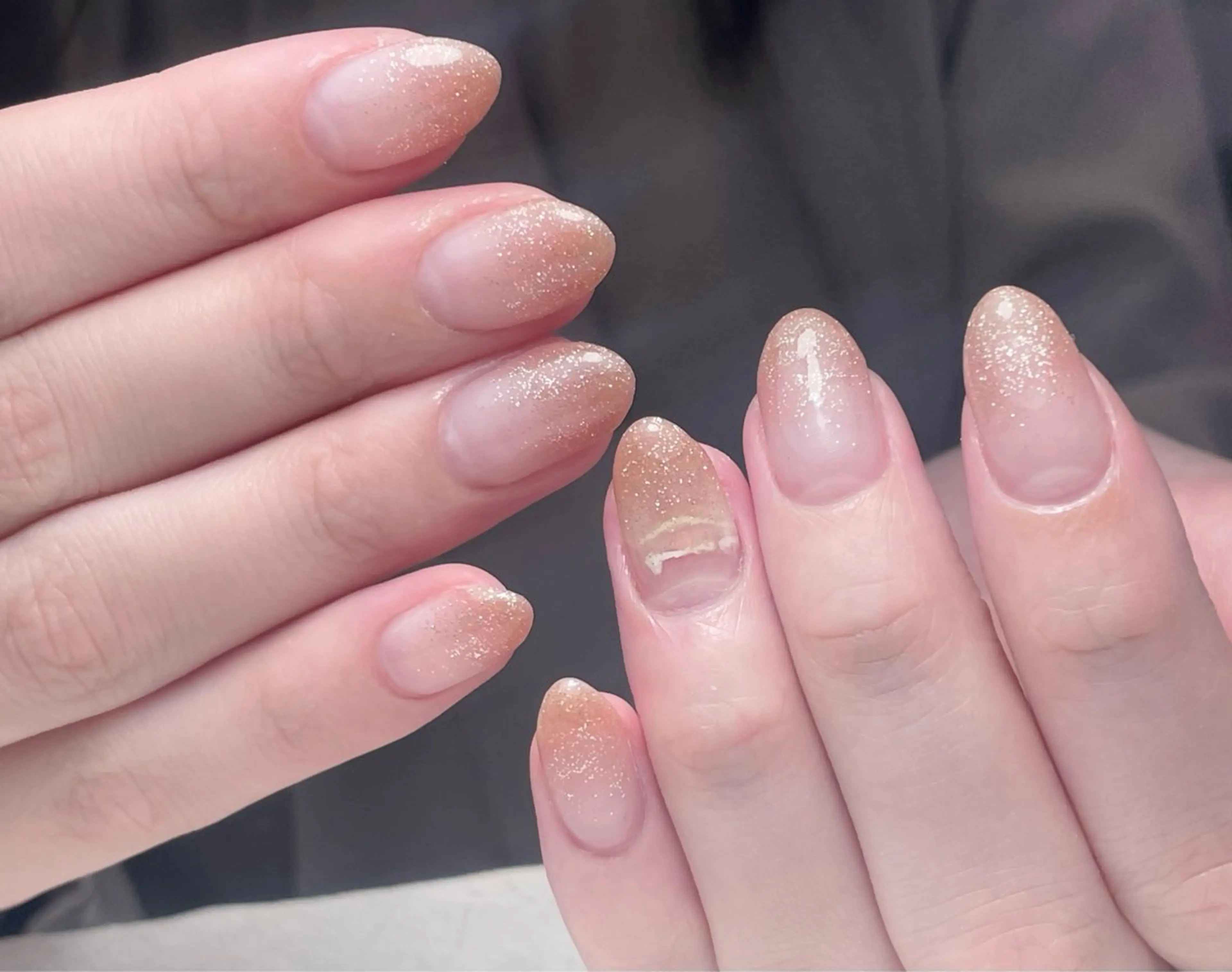 ネイル チークネイル 長さ出し フレンチネイル グラデーション キラキラネイル 中野駅から2分 MEO NAILのネイルデザイン