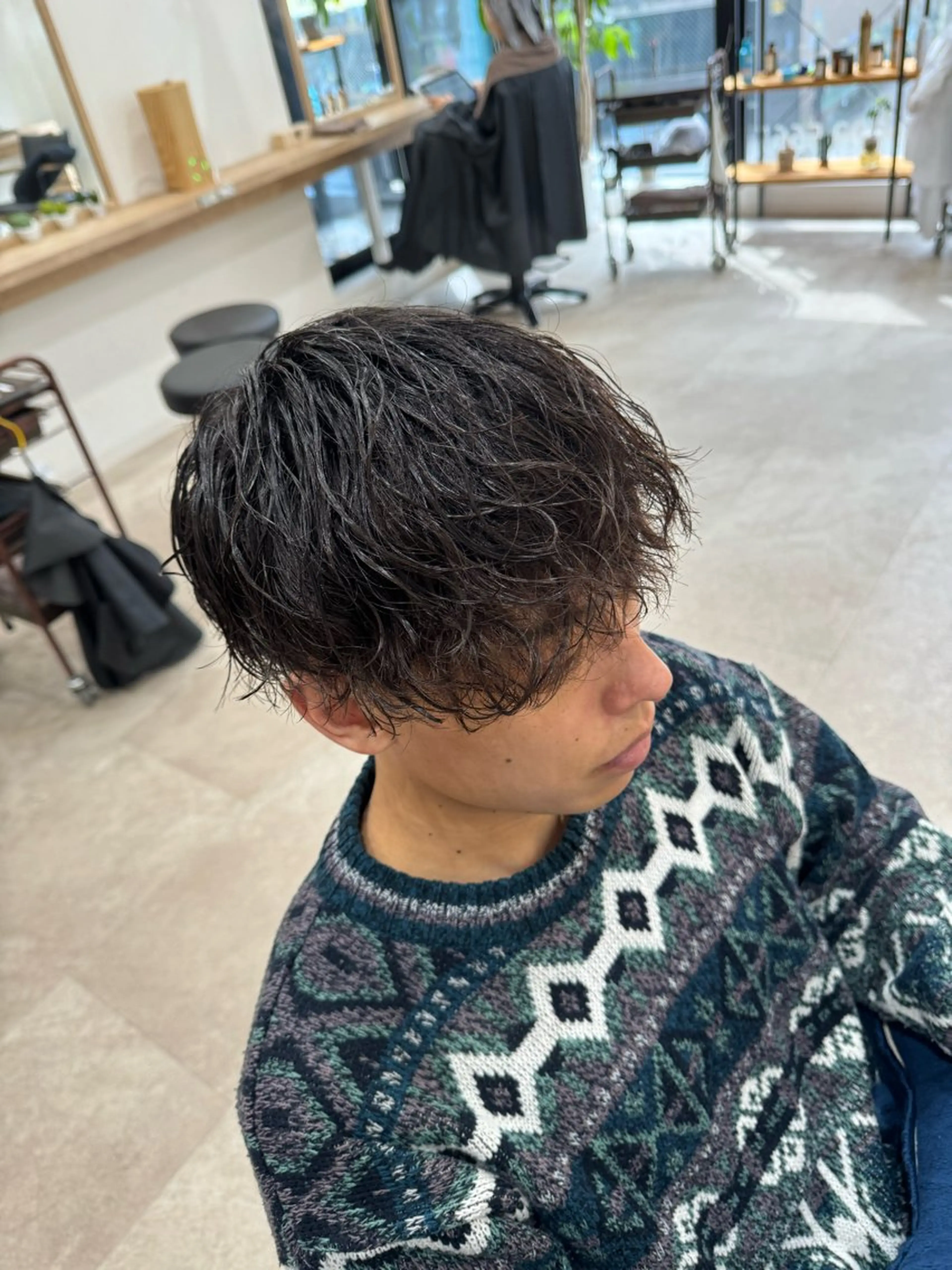 メンズカット＋カラー＋パーマ＋眉カット＋炭酸ケアシャンプーの写真