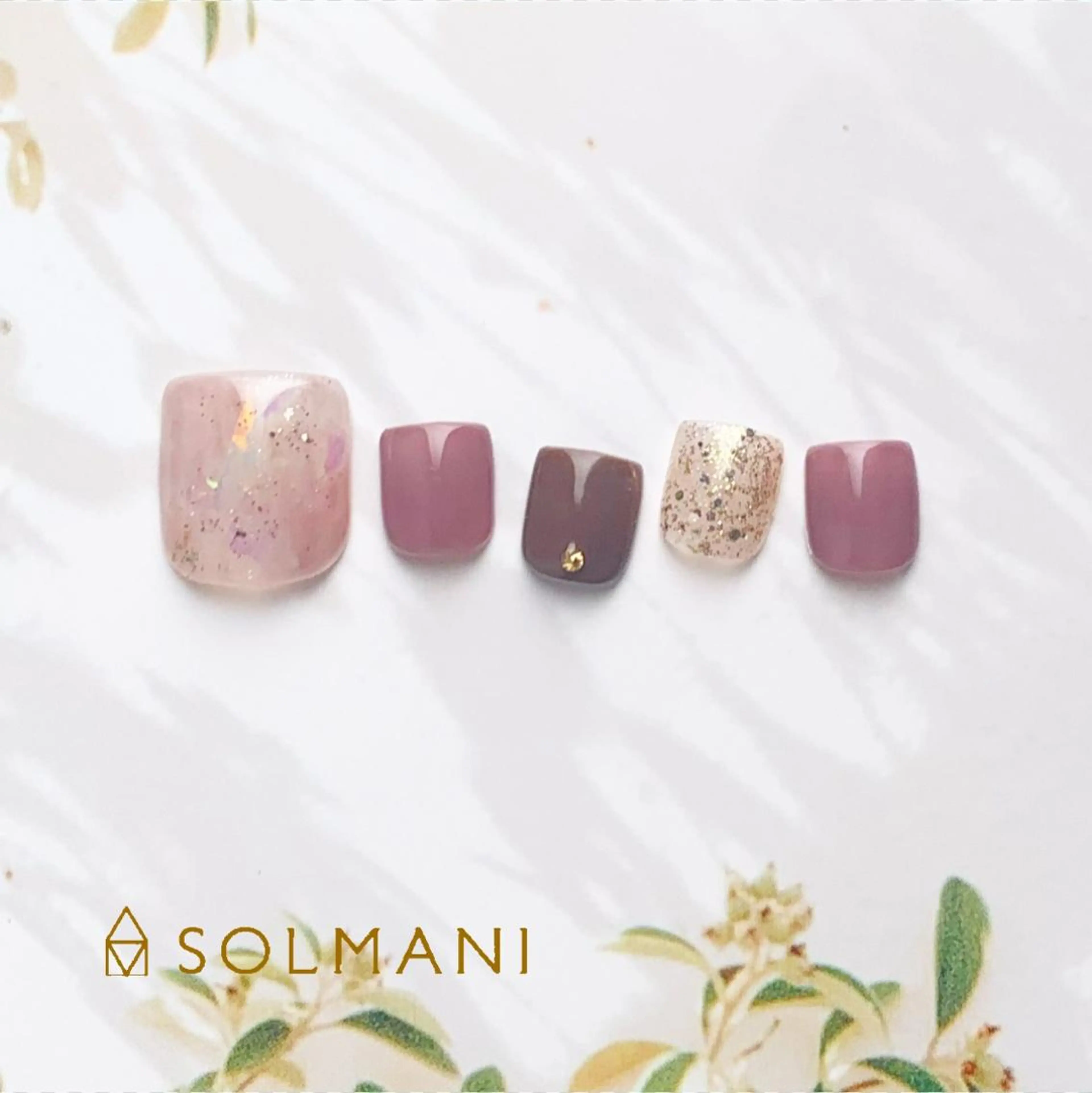 ネイル フットネイル 大理石ネイル(マーブル) SOLMANI 予約担当のネイルデザイン