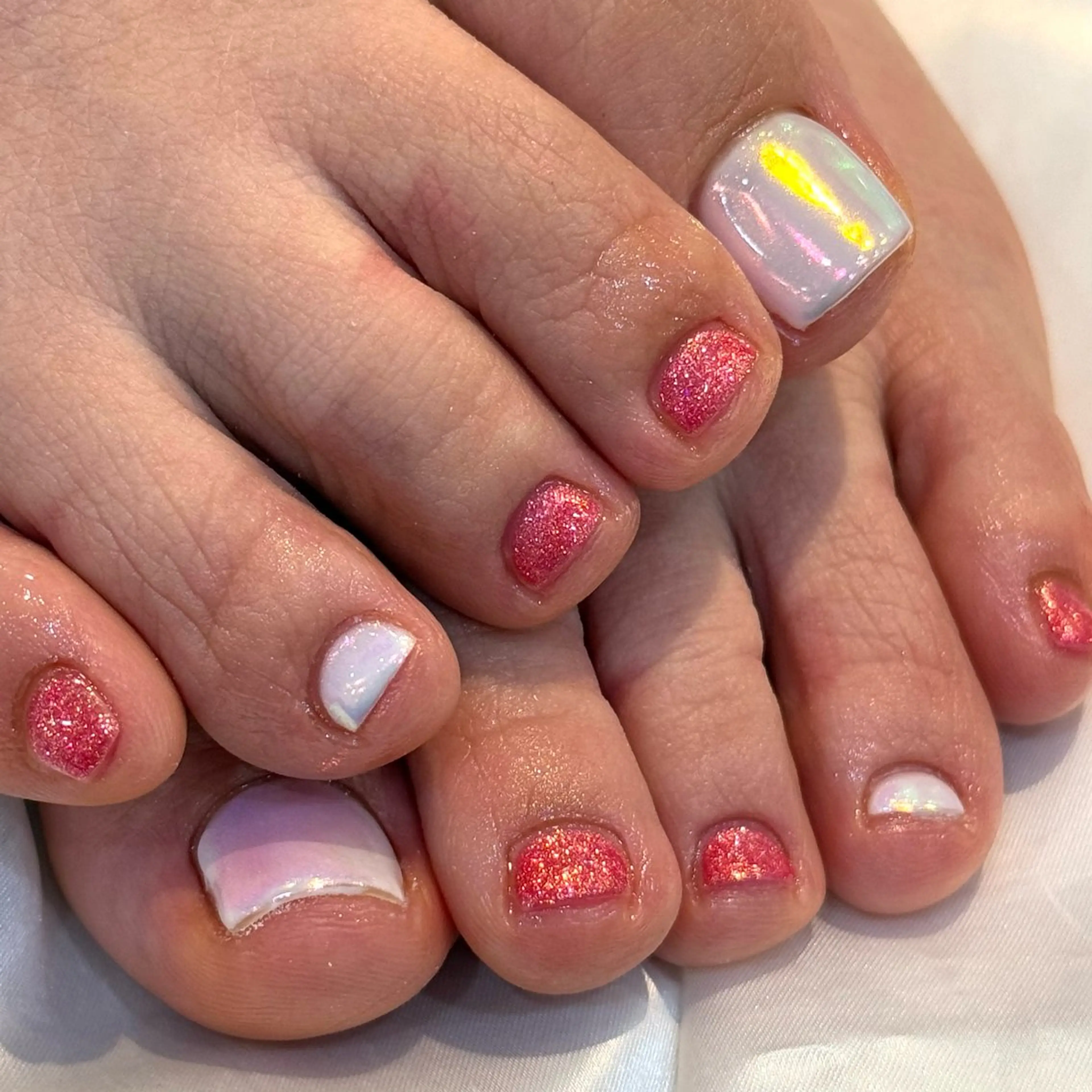 ネイル オーロラネイル ラメ(グリッター) Ray nail natsu🎀のネイルデザイン