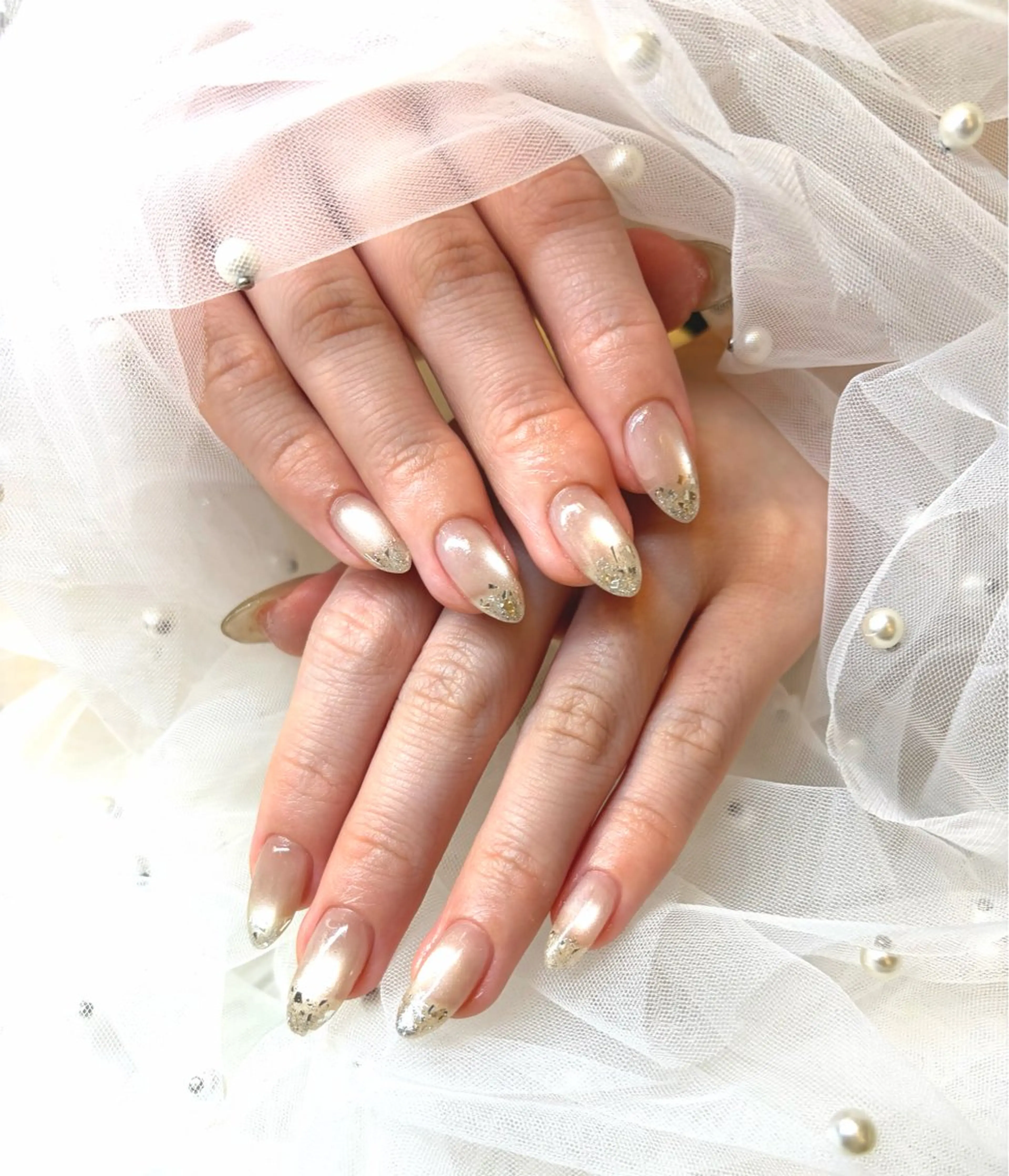 ネイル フラッシュネイル キラキラネイル ラメ(グリッター) マグネットネイル 春ネイル ハンドネイル エミラボーテ 心斎橋店所属・ODA HIMARIのネイルデザイン