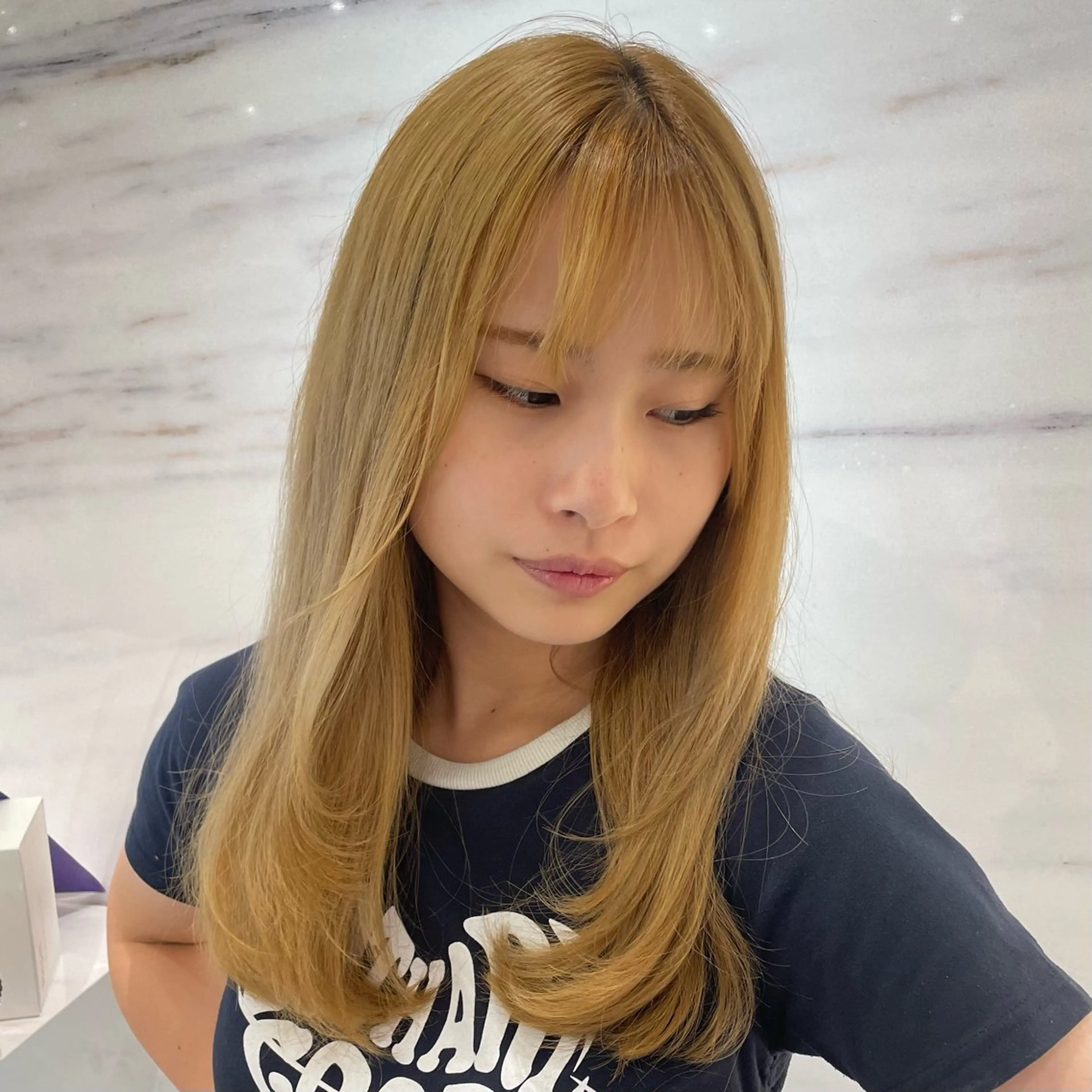 ロング カラー ベージュカラー ブロンド 透明感カラー グレージュ オリーブベージュ ヘアカラー トリートメント enu hair所属・ショートモデル募集 エクステ専門店まりこのその他イメージ