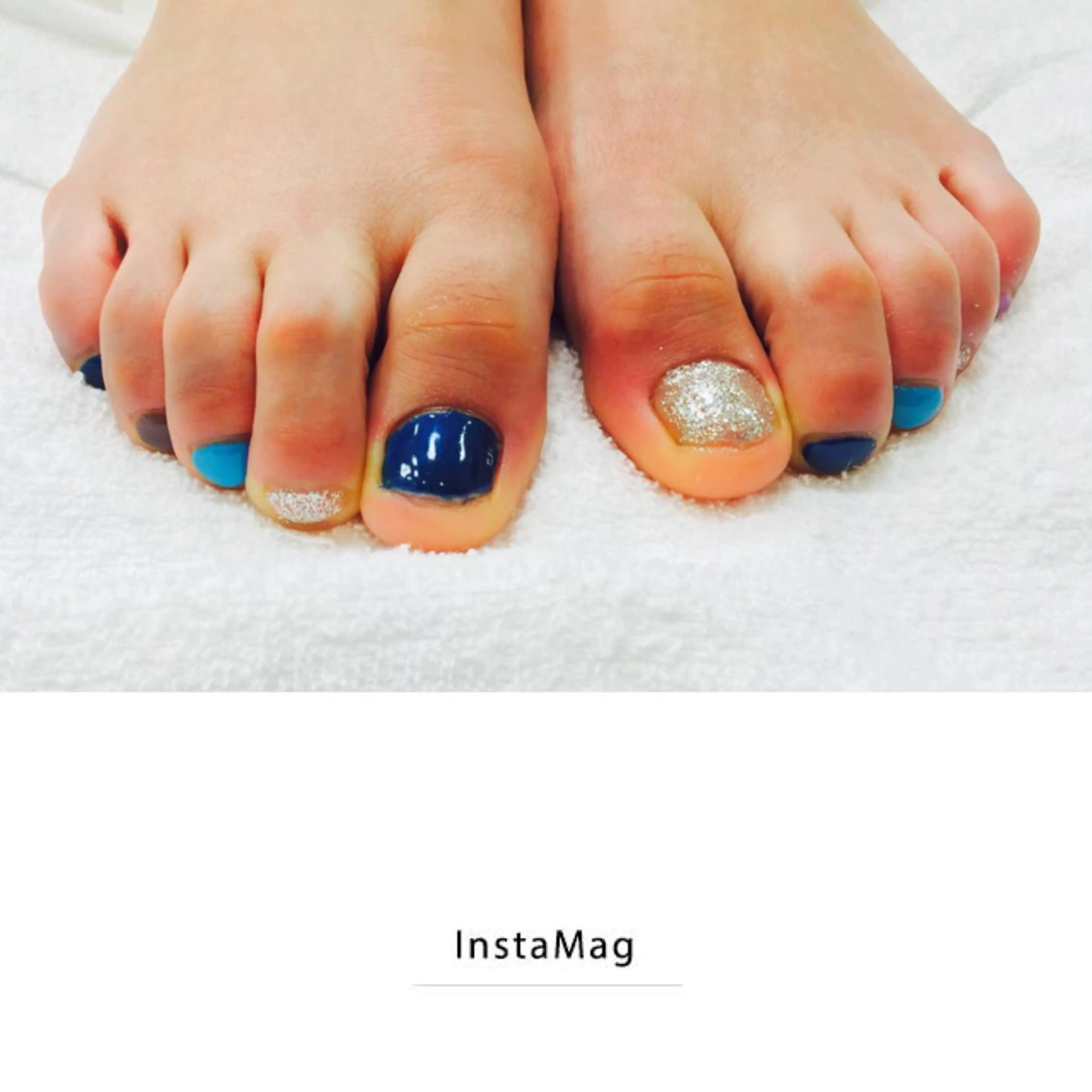 ネイル ブルー フットネイル Ly   hair（リーヘア）所属・Lyhair🦊🎀 AKIのヘアスタイル