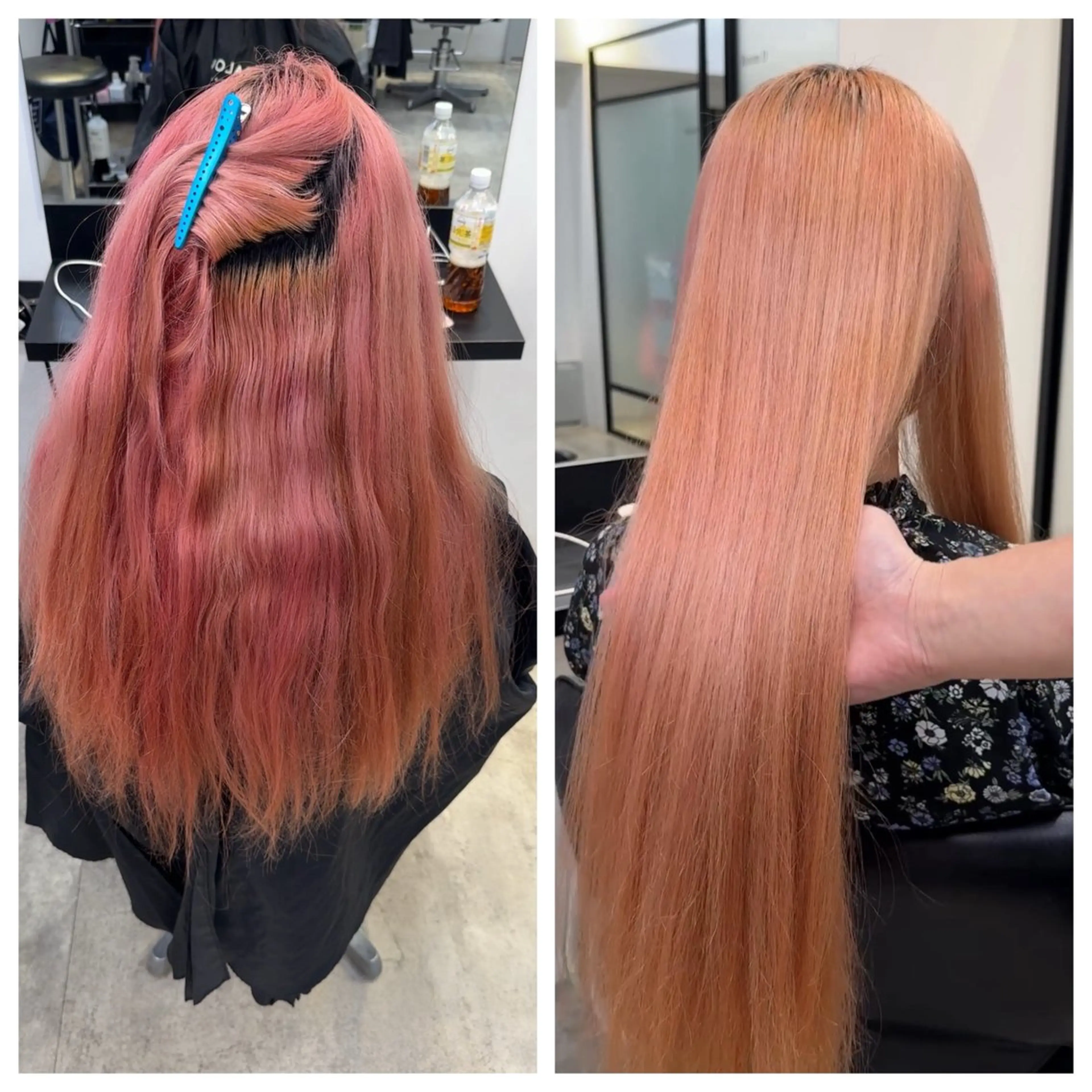 ロング 縮毛矯正 トリートメント ヘアカラー 縮毛矯正 トリートメント け んブリーチ縮毛矯正のヘアスタイル