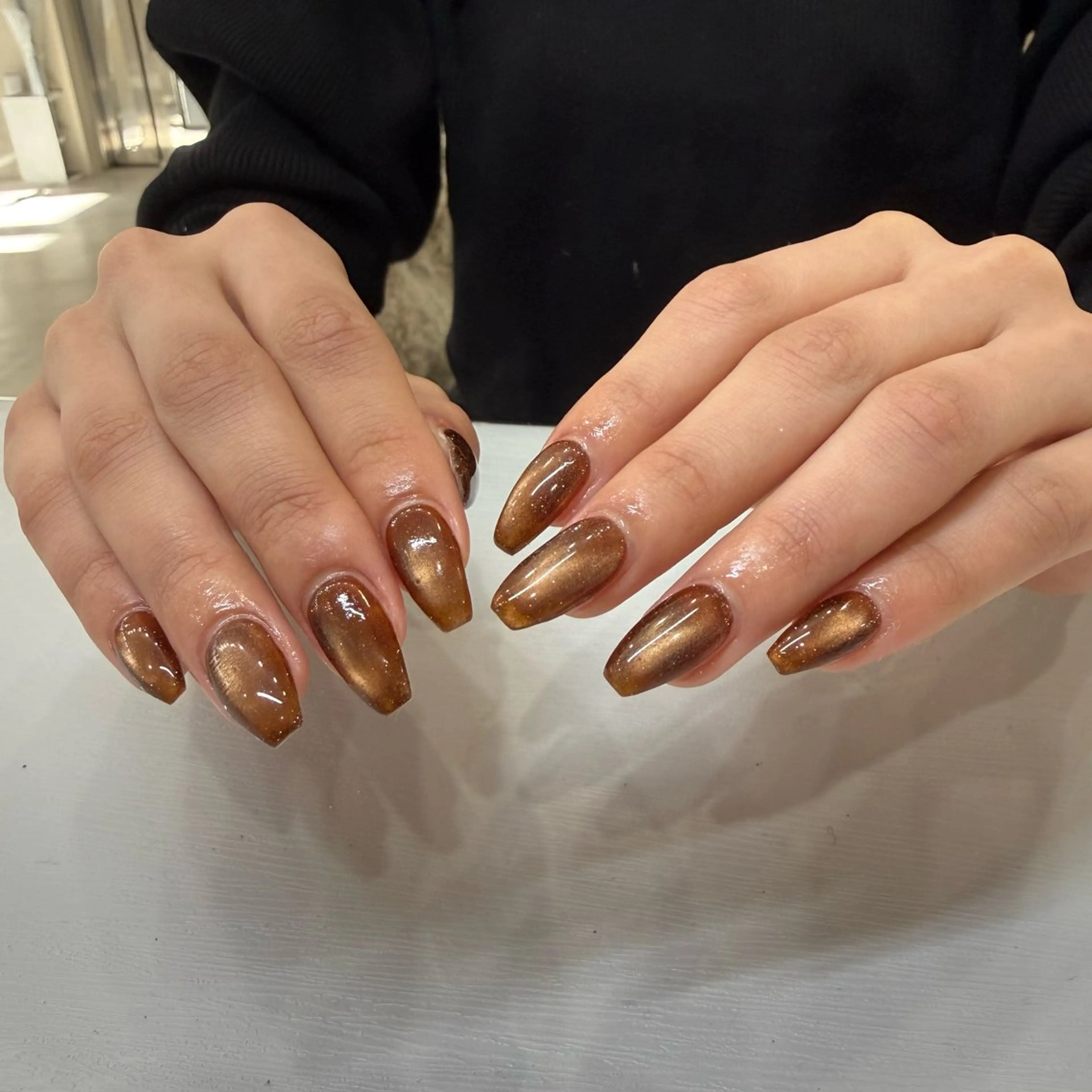 ネイル マグネットネイル マグネットワンカラー ワンカラーネイル ハンドネイル nailsalon sauveurのネイルデザイン