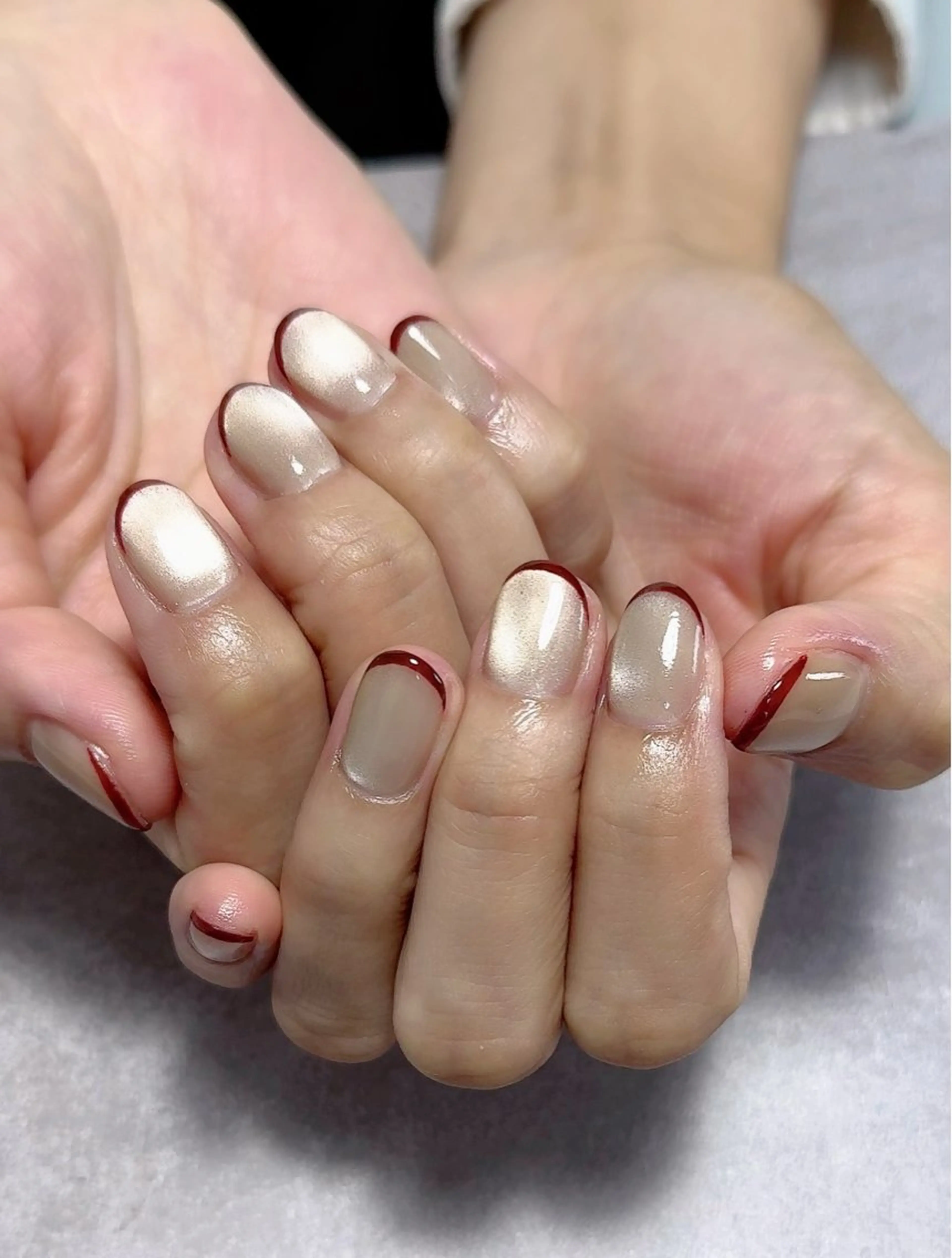 ネイル フレンチネイル マグネットネイル ハンドネイル Monica nails/福島のネイルデザイン