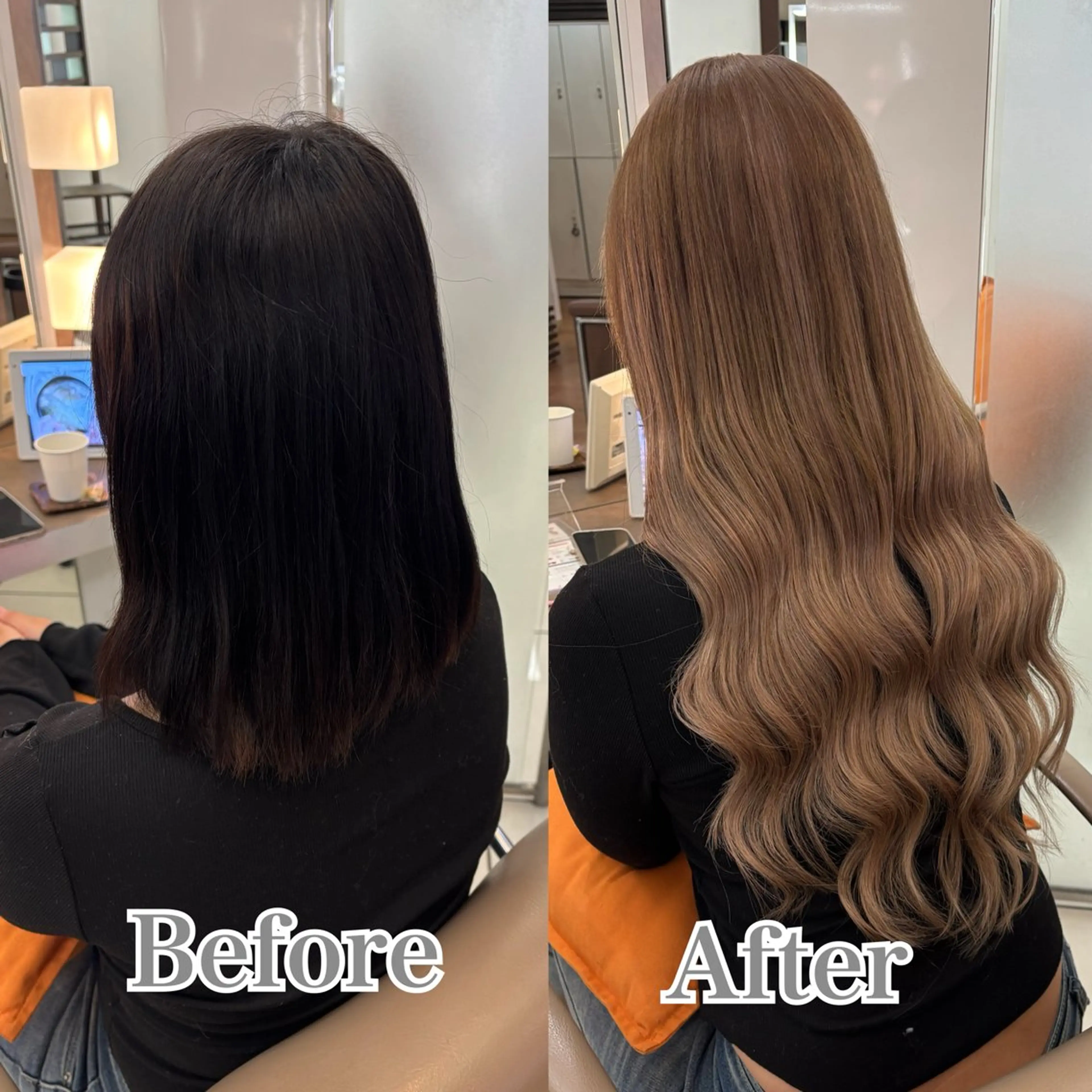 【✨️大人気メニュー✨️】Wカラー🥣➕シールエクステ80本付け放題💖➕馴染ませカット🌙*·̩͙の写真