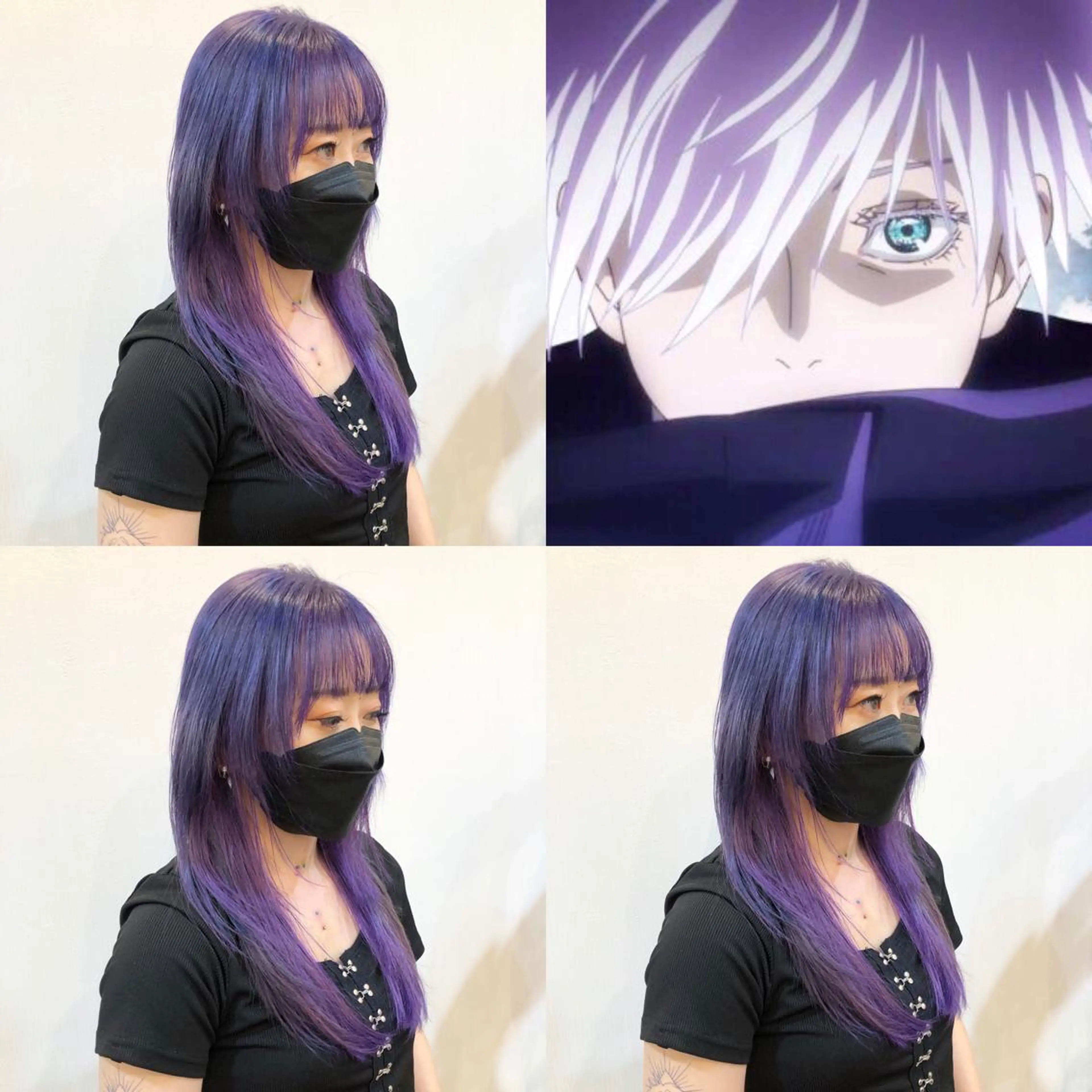 ロング カラー ブリーチ ラベンダーカラー パープルカラー ツートーンカラー バイオレットカラー 推しカラー✨ オタク美容師ユウカのヘアスタイル