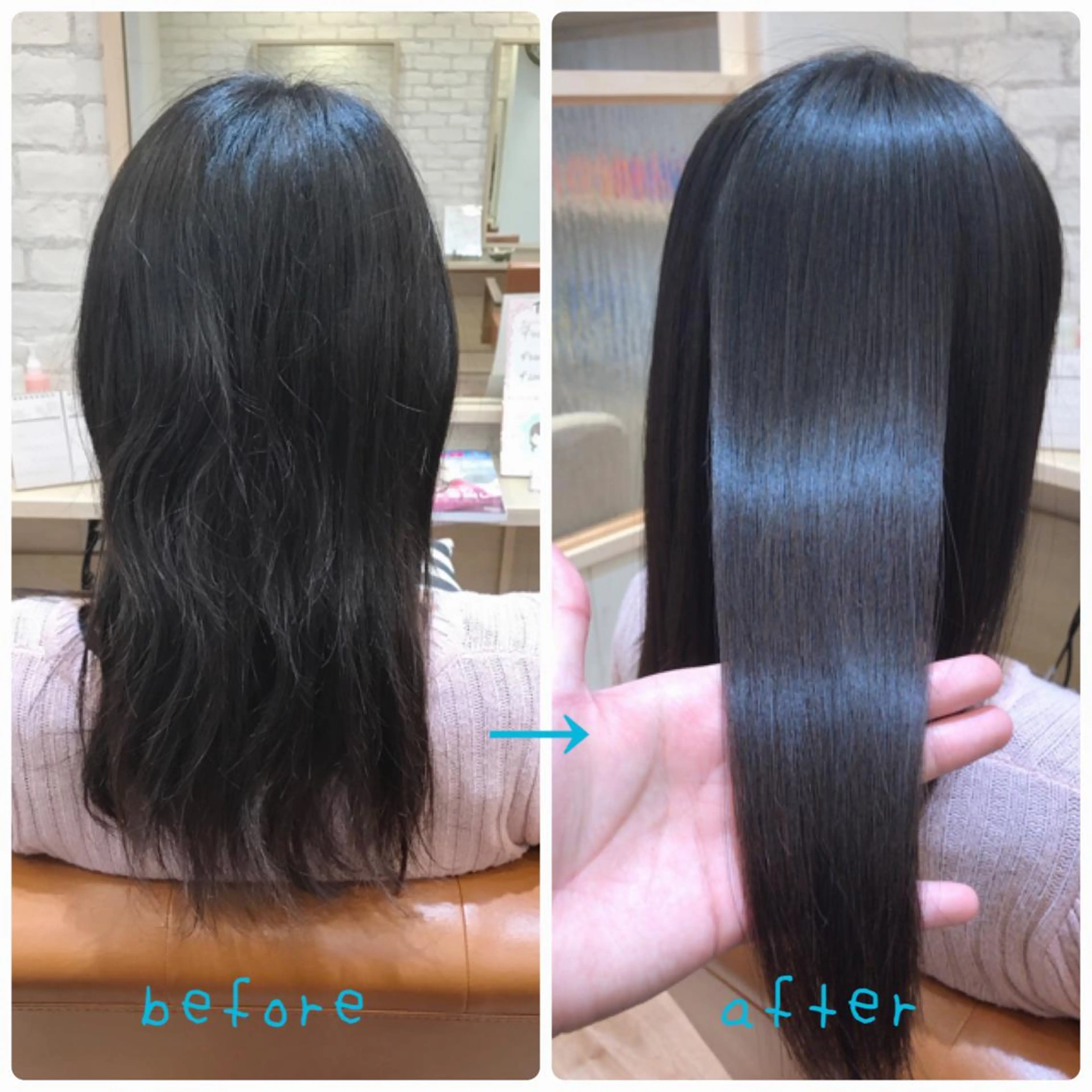 セミロング パーマ 髪質改善 縮毛矯正 courage所属・kanako カナコのヘアスタイル