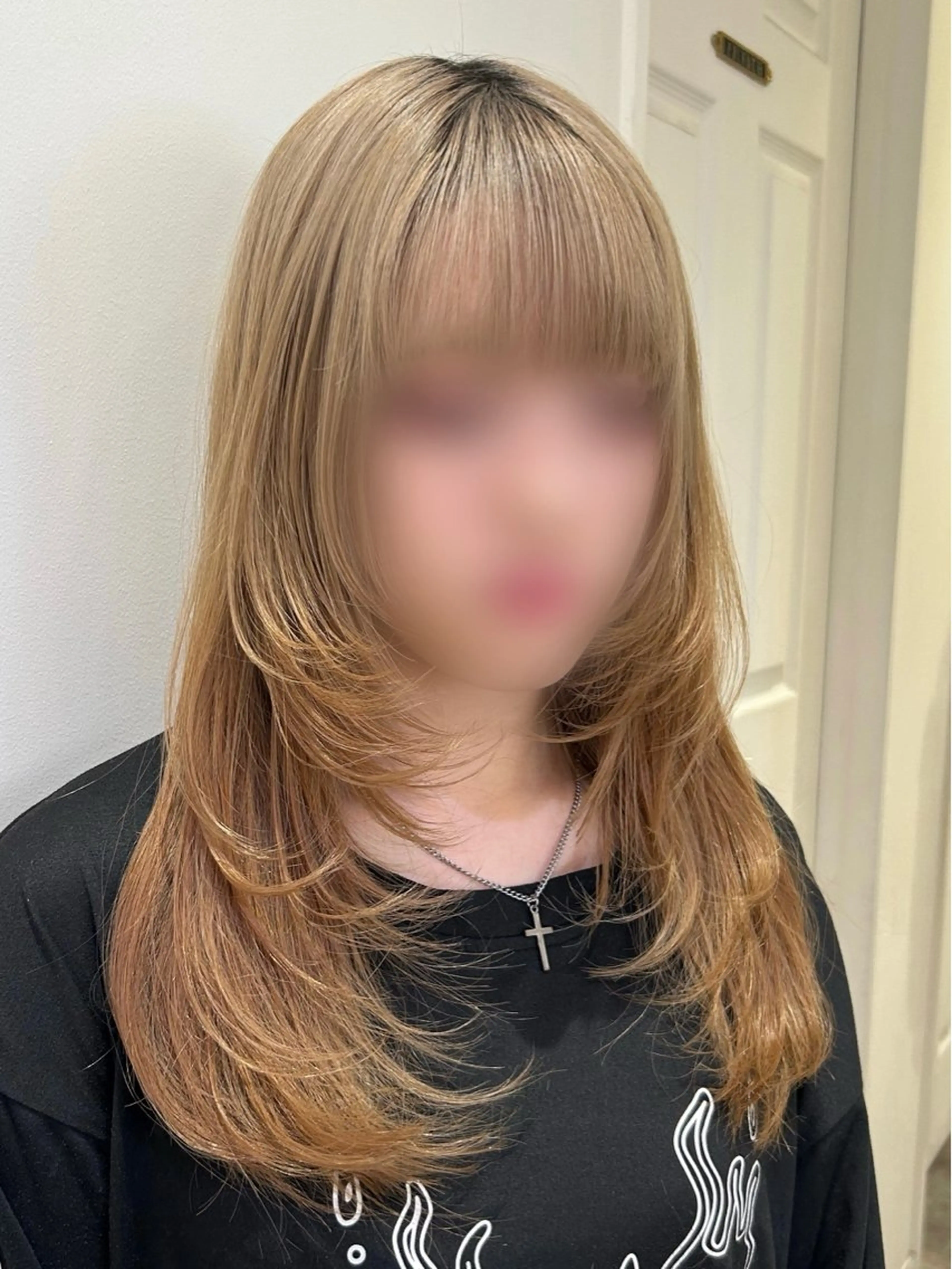 セミロング カット 🥀暖色/エクステ/ ヘアメ/横浜/かなこのヘアスタイル