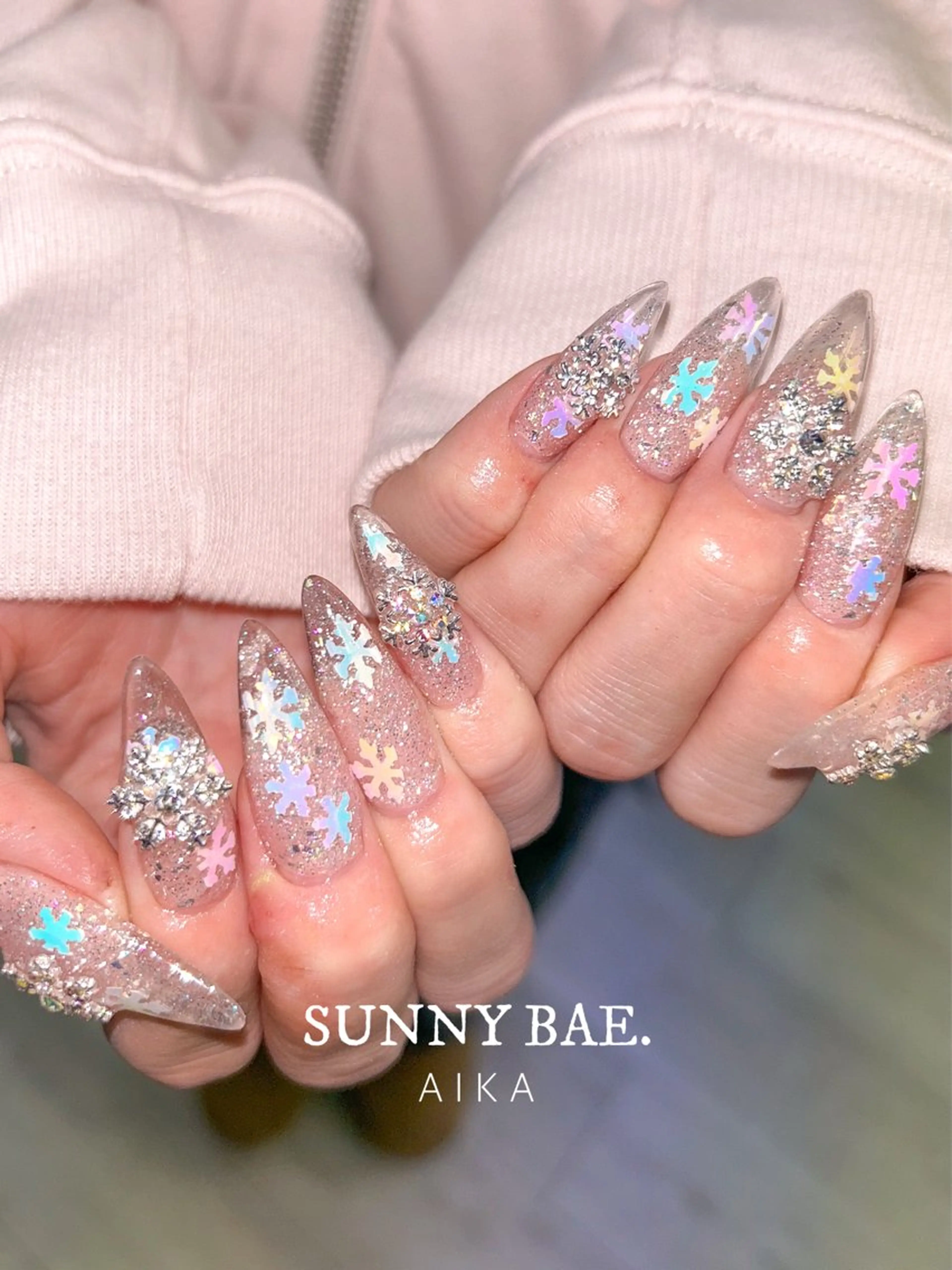 ネイル フラッシュネイル スカルプネイル 冬ネイル クリスマス Made By AIKAのネイルデザイン