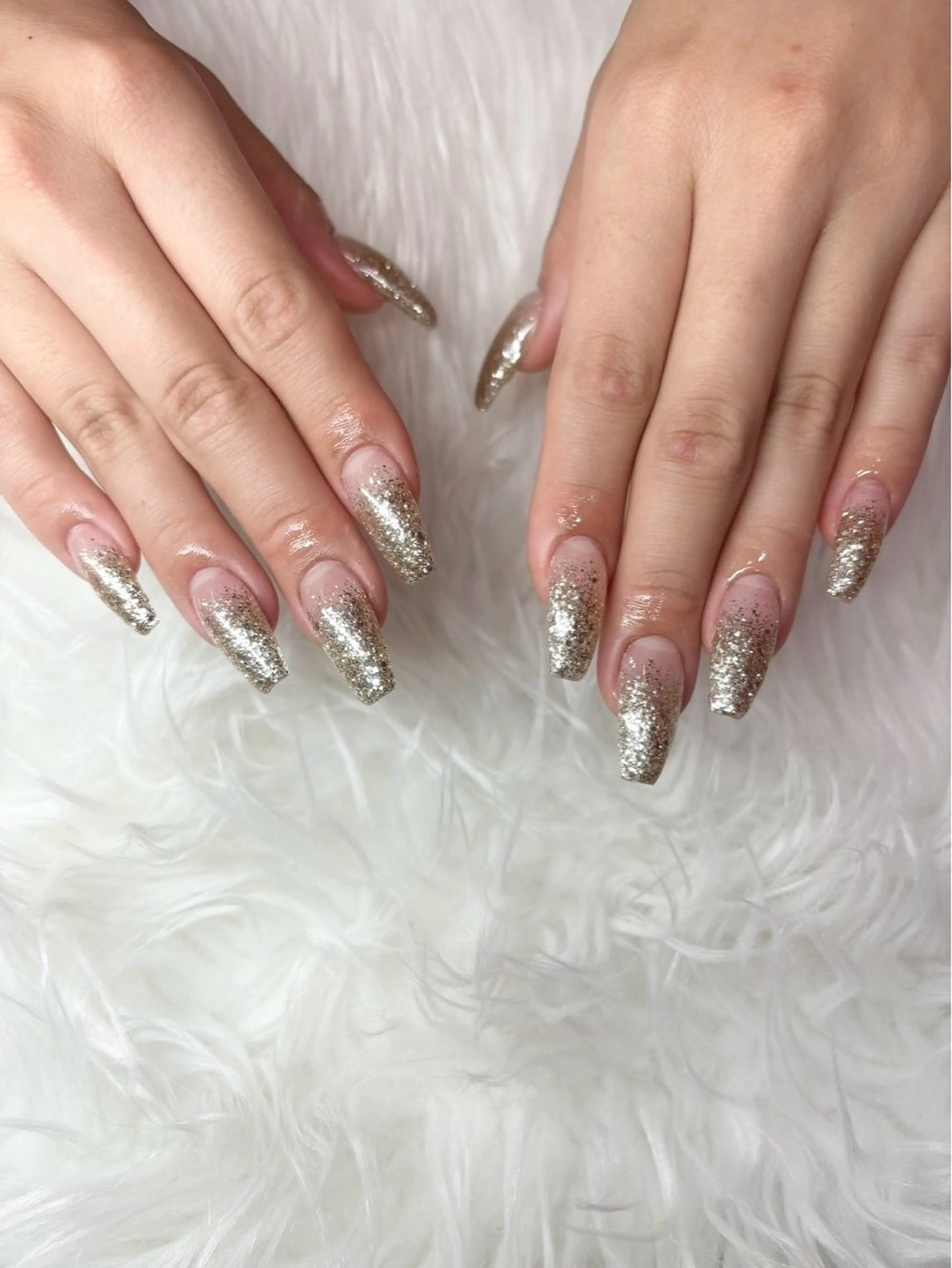 ネイル ラメ(グリッター) ラメグラデーション ハンドネイル My＋ リサのネイルデザイン