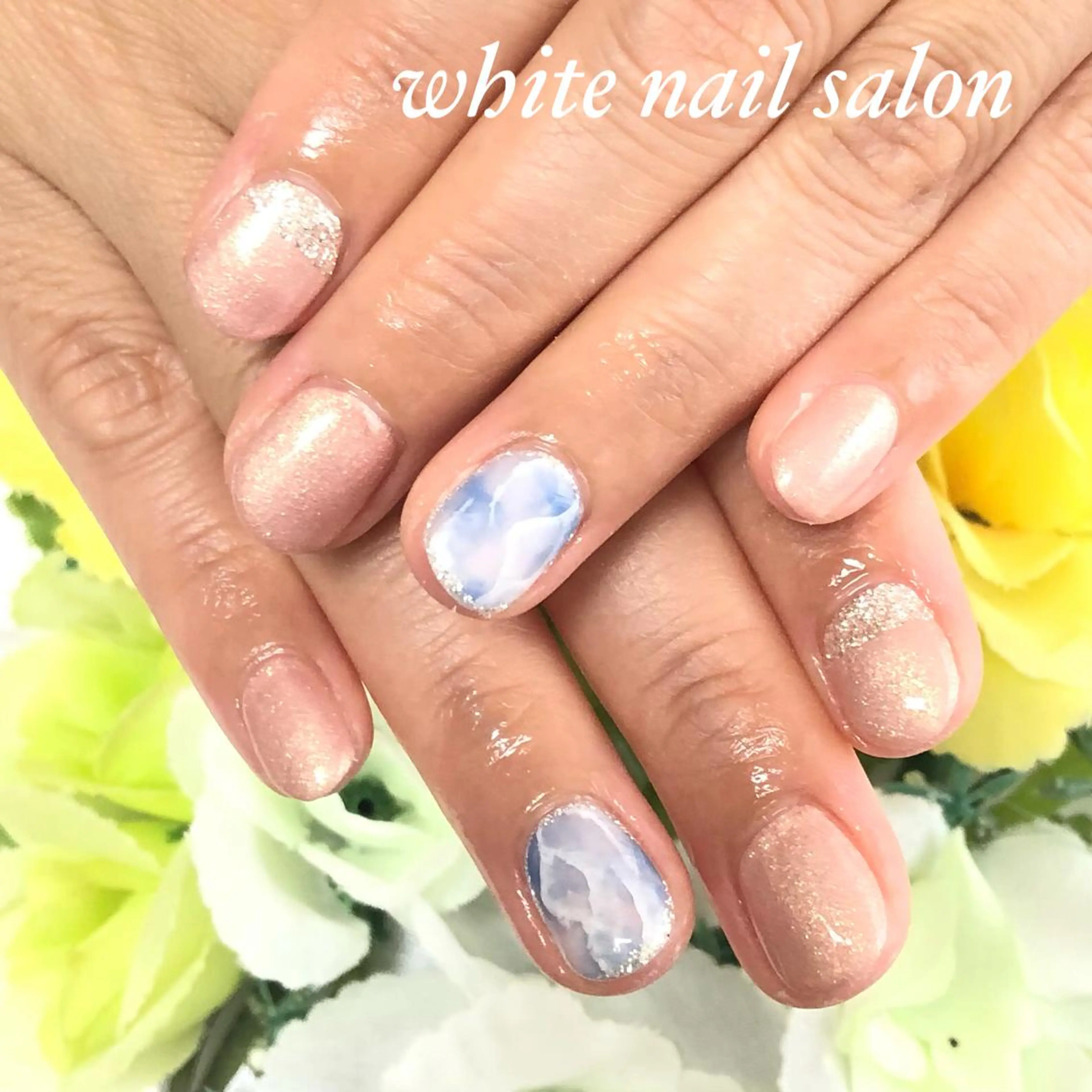 ネイル アートネイル フレンチネイル ジェルネイル ハードジェル 持ち込み ハンドネイル white nail salonのネイルデザイン