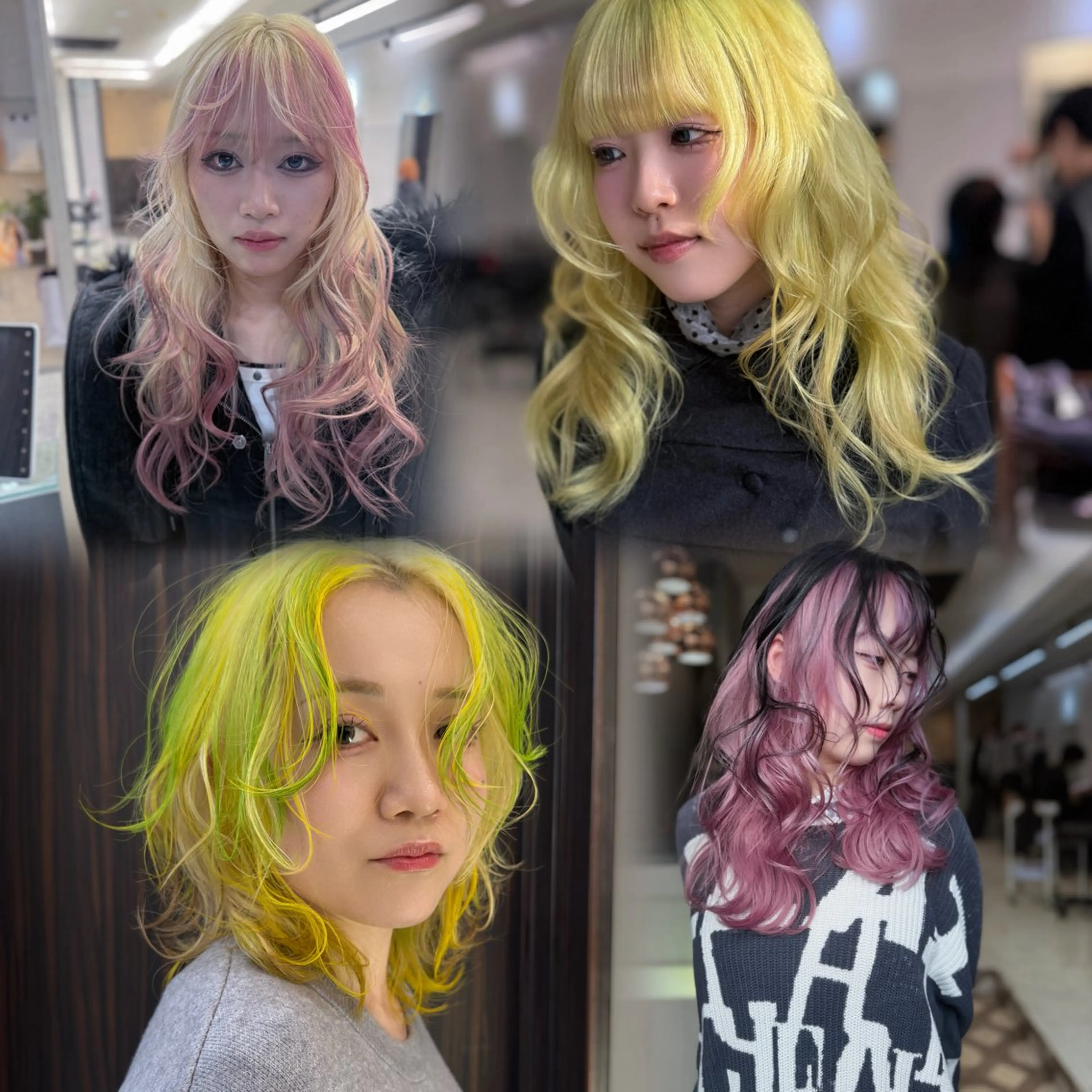 セミロング カラー ヘアカラー トリートメント ケアブリーチ/エフェ クトブリーチ/天神のヘアスタイル