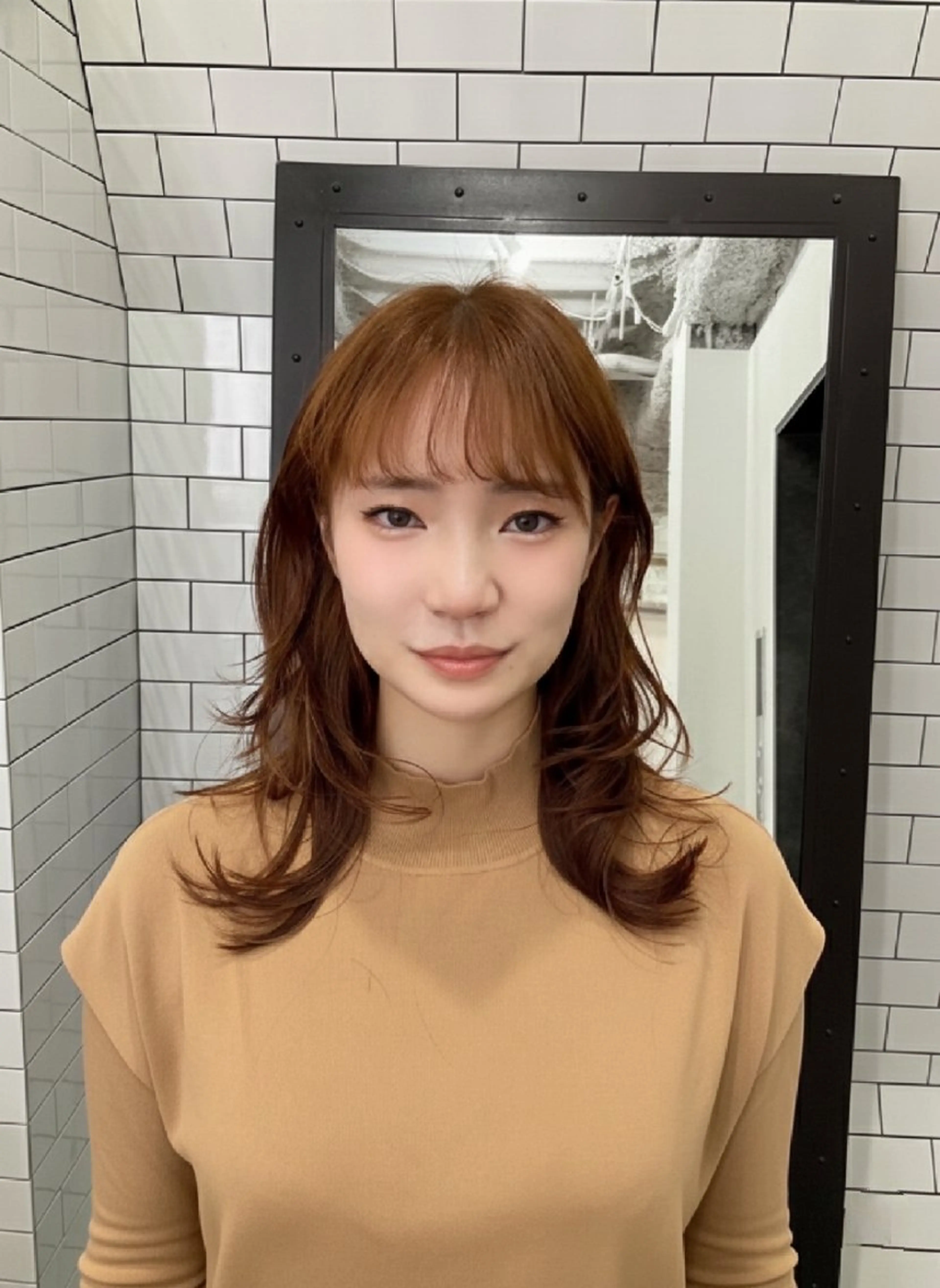 ミディアム カラー ベージュカラー ブリーチ ショコラベージュ 透明感カラー ダブルカラー 中区/legare✨ 山村　麻美/髪質改善のヘアスタイル