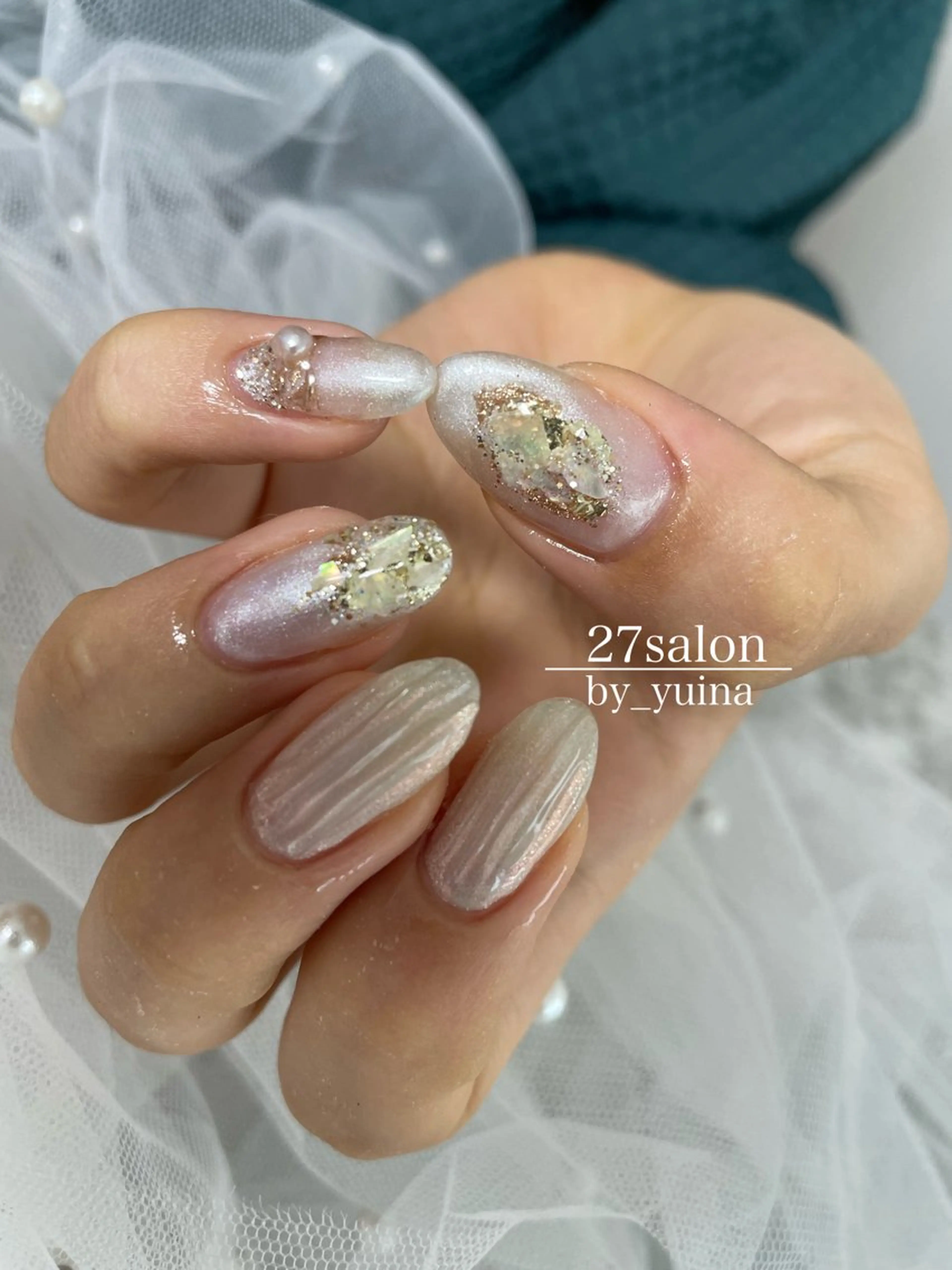 ネイル ホワイト 27salon yuinaのネイルデザイン
