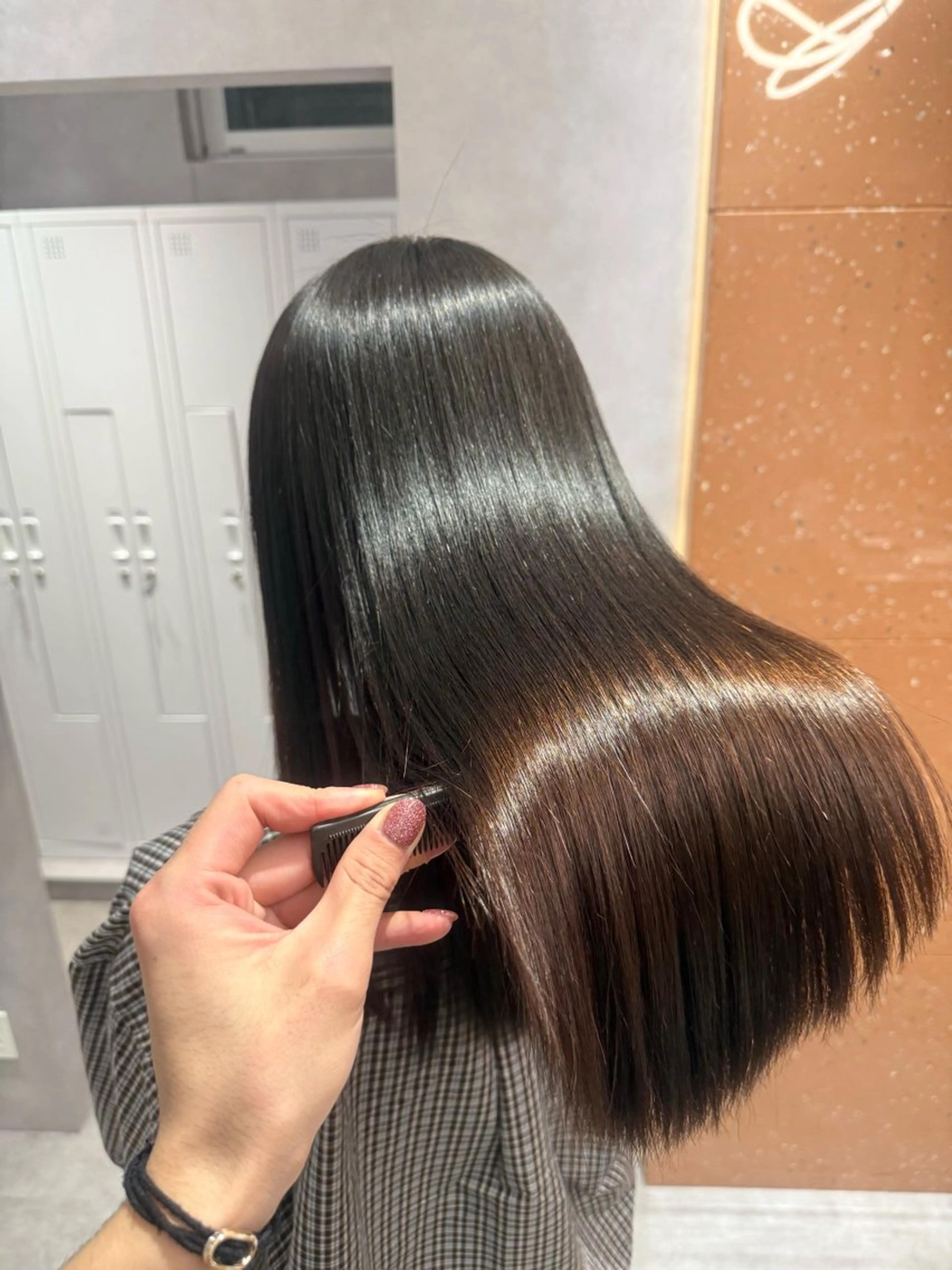 セミロング パーマ ヘアアレンジ 縮毛矯正 ストレートパーマ 縮毛矯正 トリートメント salowin新宿East3階所属・艶美髪/髪質改善 /縮毛矯正/木元渓太のヘアスタイル